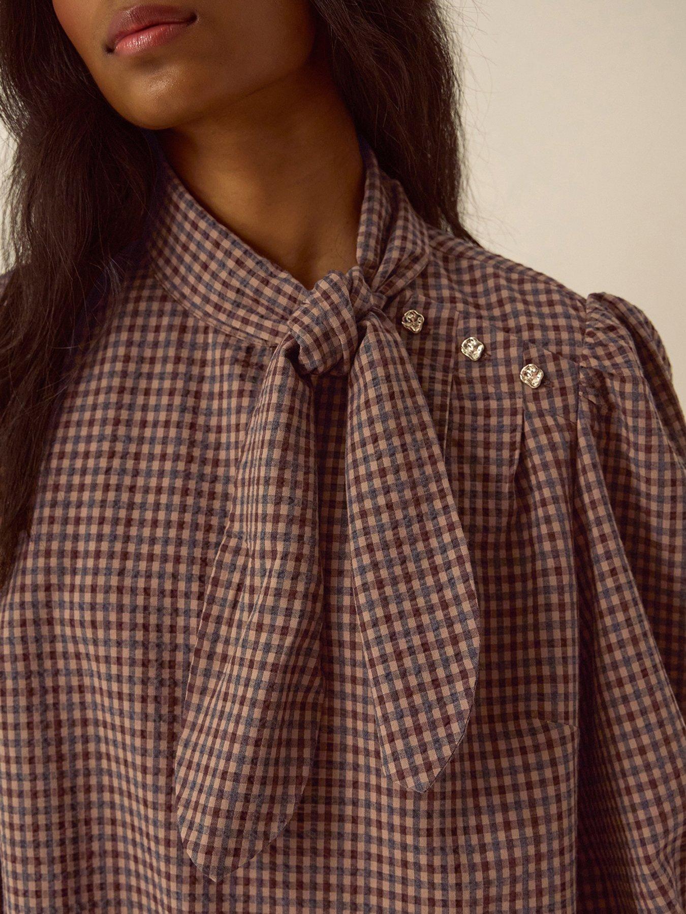 Image 4 of 4 of Monsoon Myla Check Tie Top