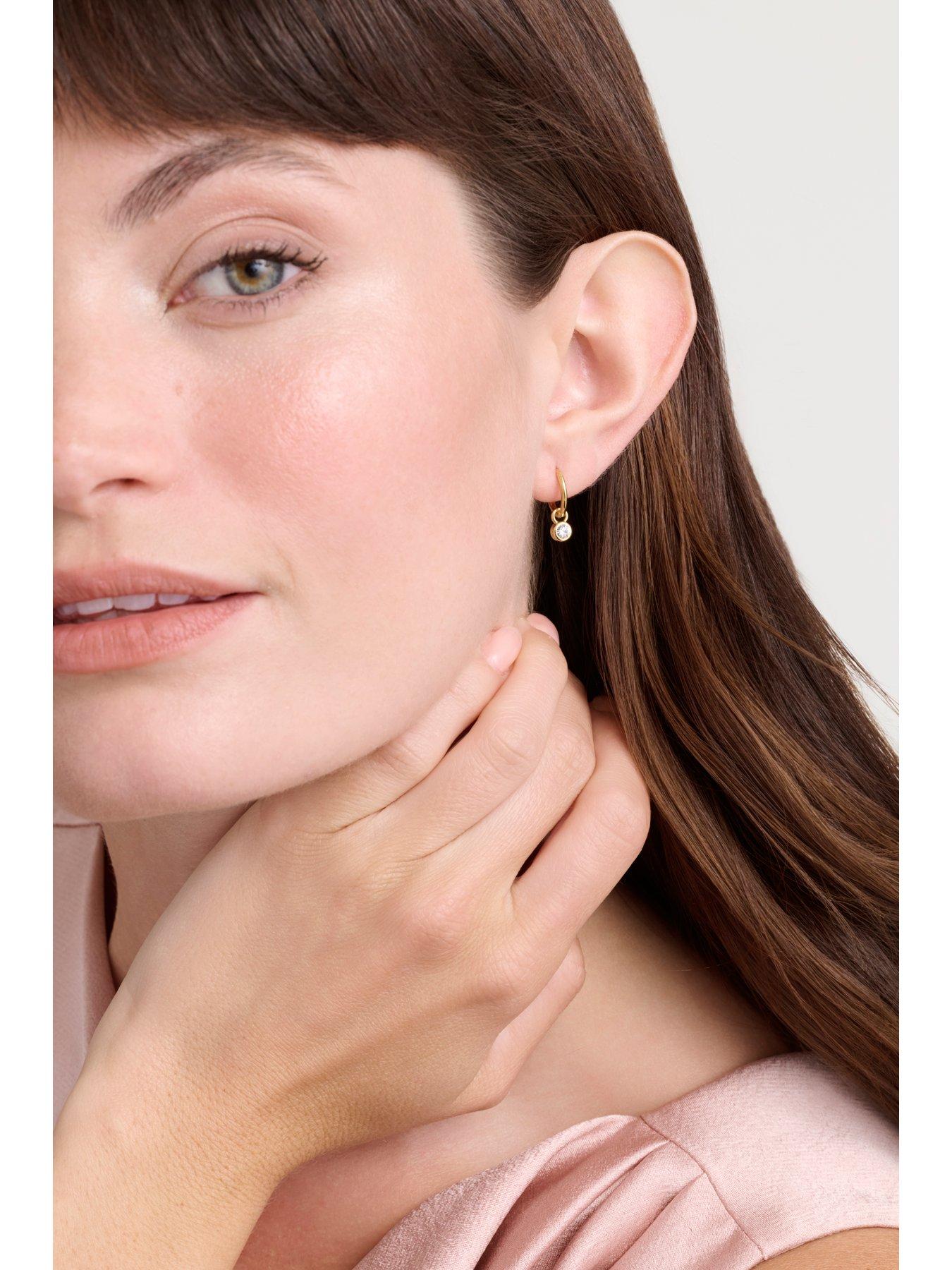 Image 4 of 5 of Ted Baker SINALAA: Crystal Huggie Earrings
