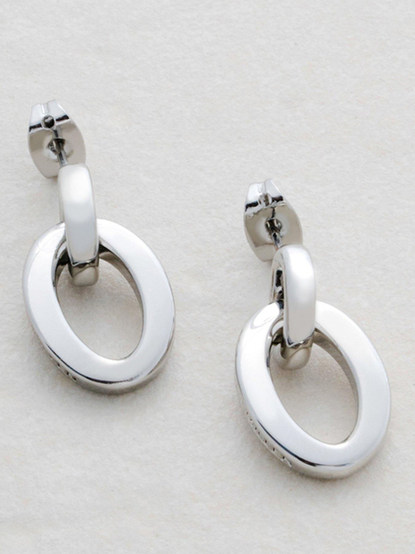 Image 1 of 7 of Karen Millen Chain Link Drop Earrings