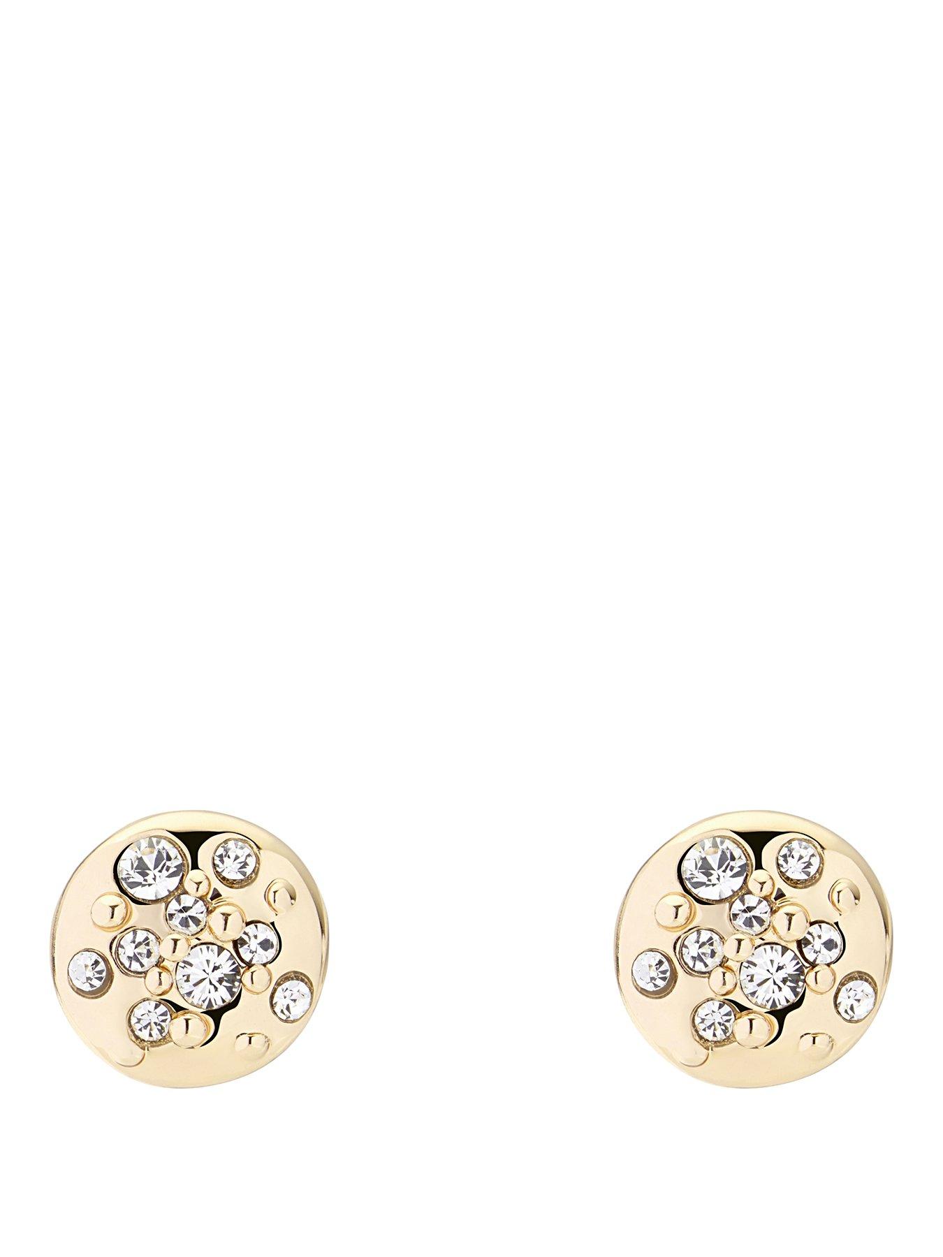 Image 1 of 5 of Karen Millen Crystal Sprinkle Stud Earrings