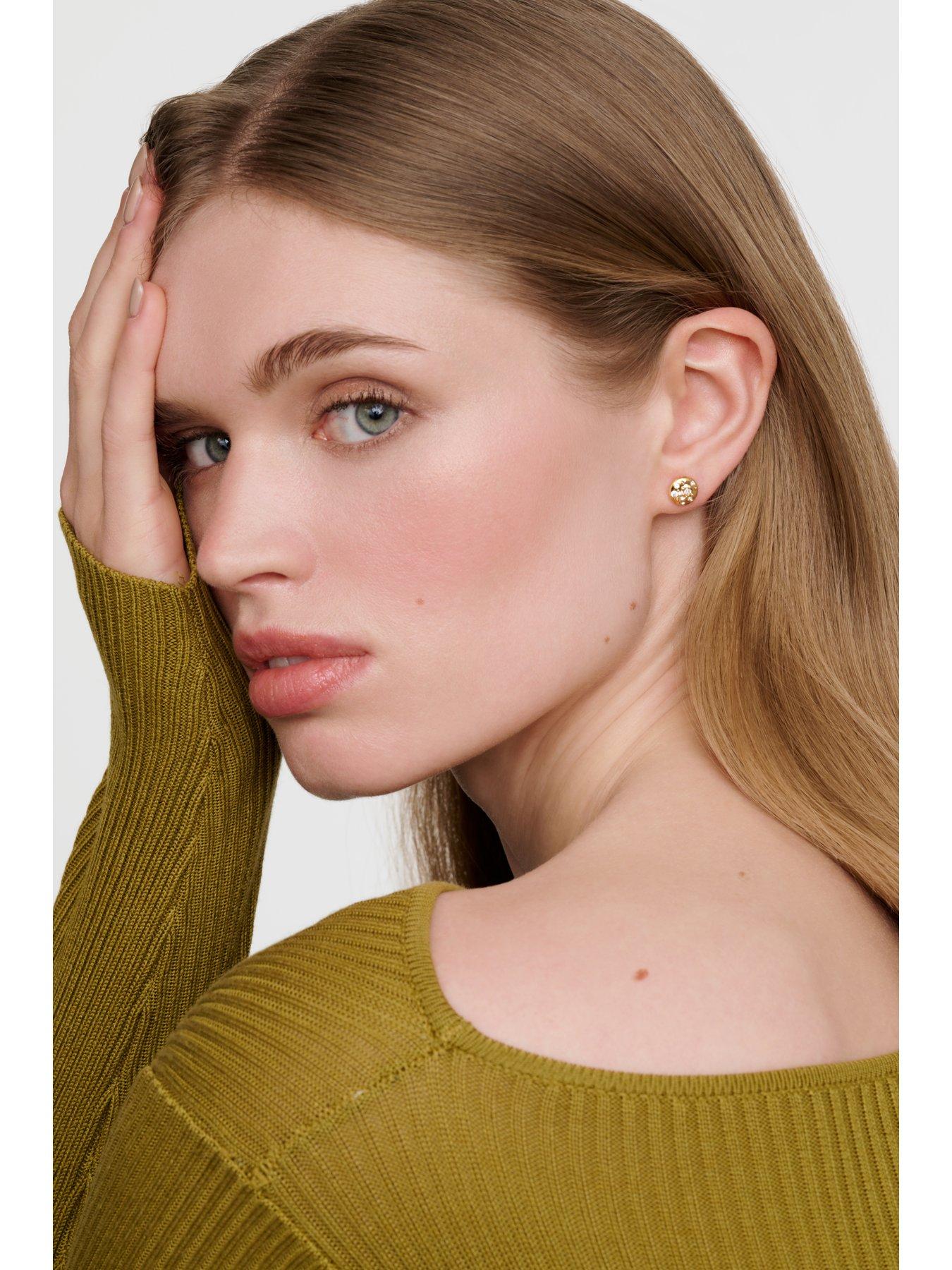 Image 3 of 5 of Karen Millen Crystal Sprinkle Stud Earrings
