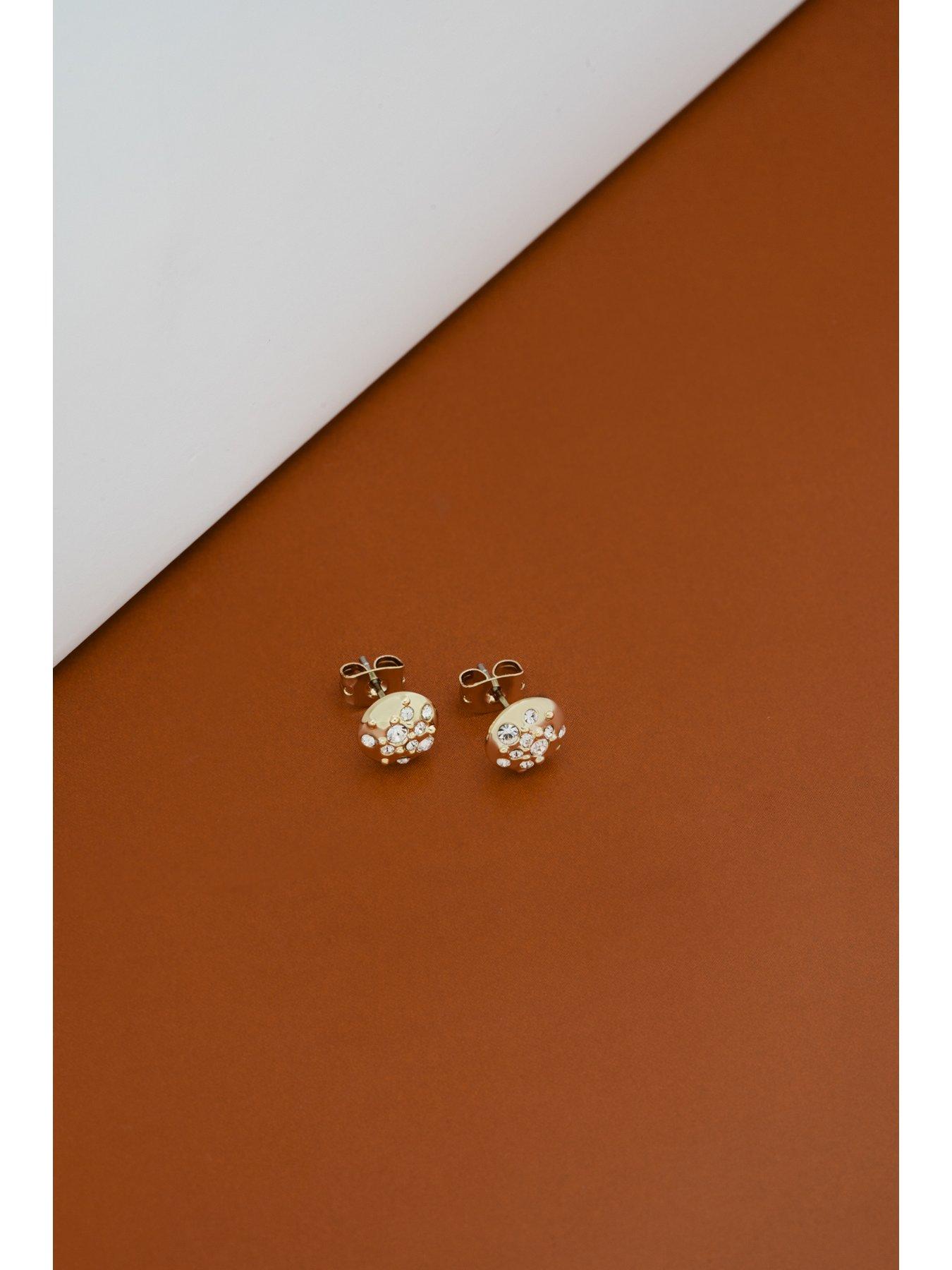 Image 4 of 5 of Karen Millen Crystal Sprinkle Stud Earrings