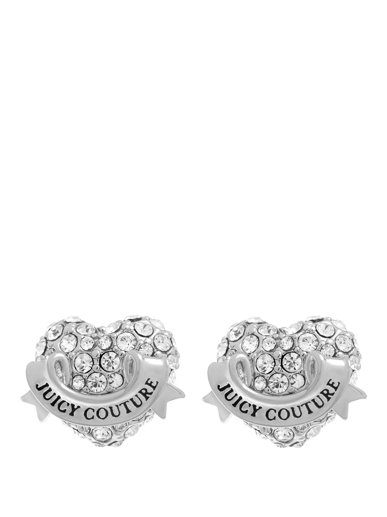 Juicy Couture Crystal Icon Heart Stud Earrings