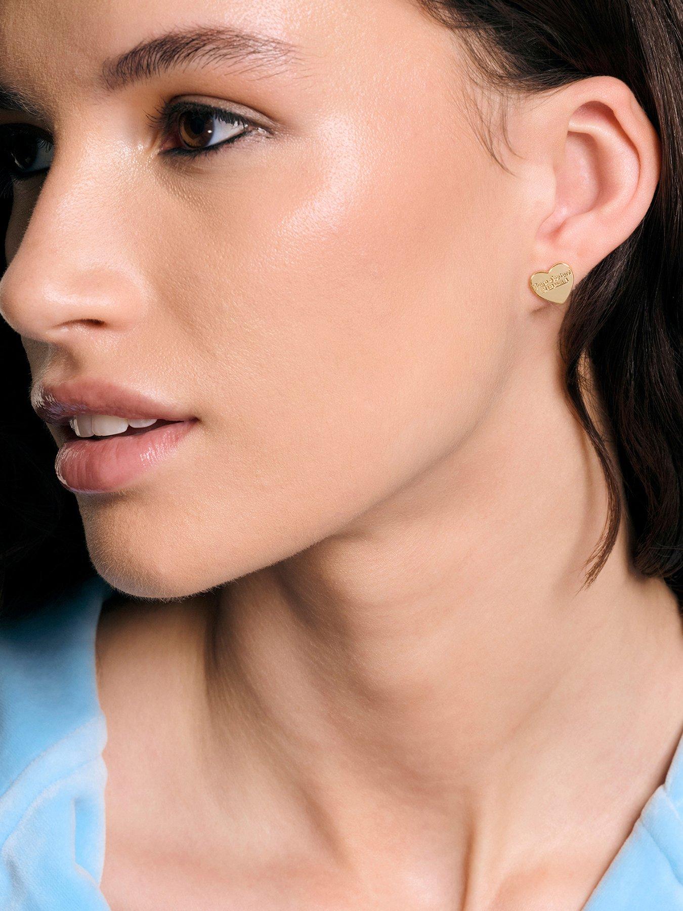 Image 1 of 7 of Juicy Couture Heart Stud Earrings