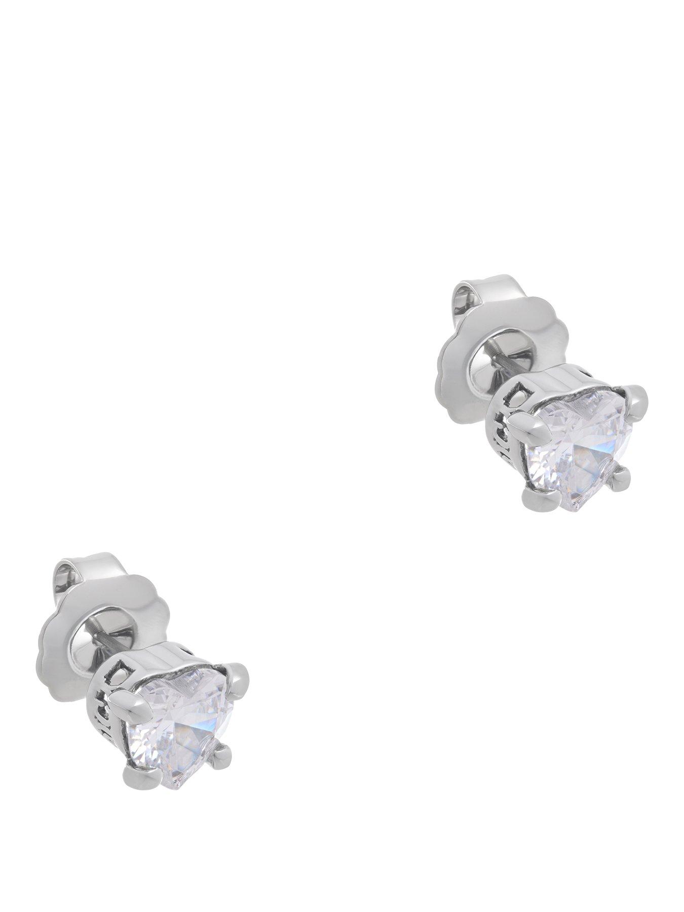 Juicy Couture Solitaire Crystal Heart Stud Earrings