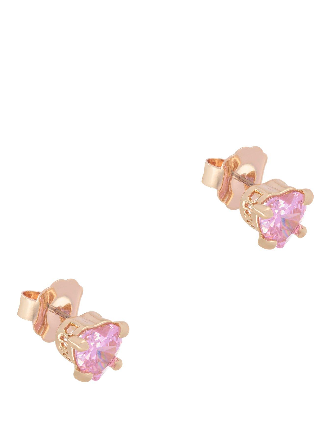 Juicy Couture Solitaire Crystal Heart Stud Earrings