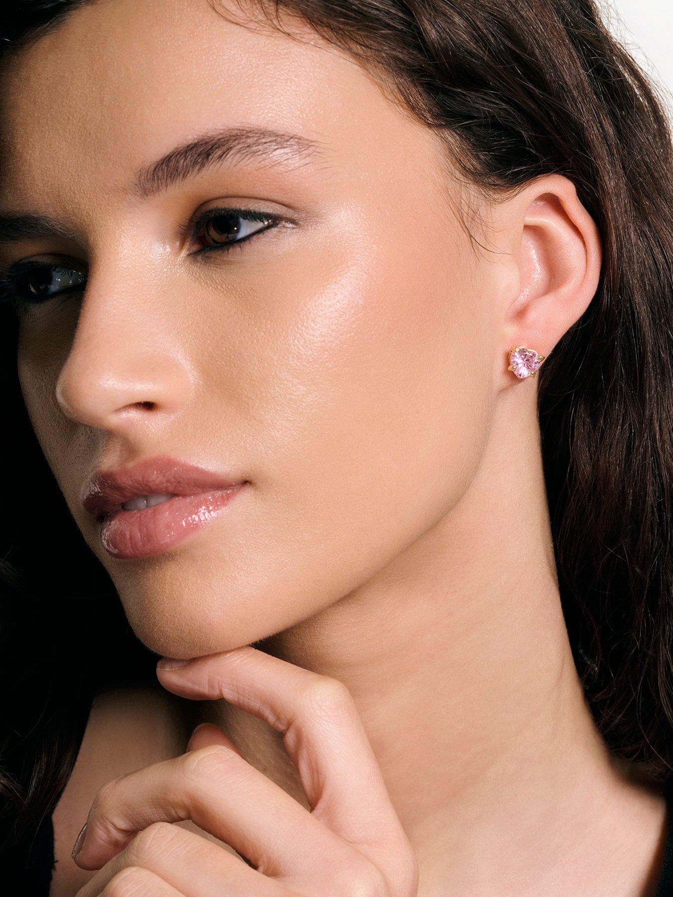 Juicy Couture Solitaire Crystal Heart Stud Earrings