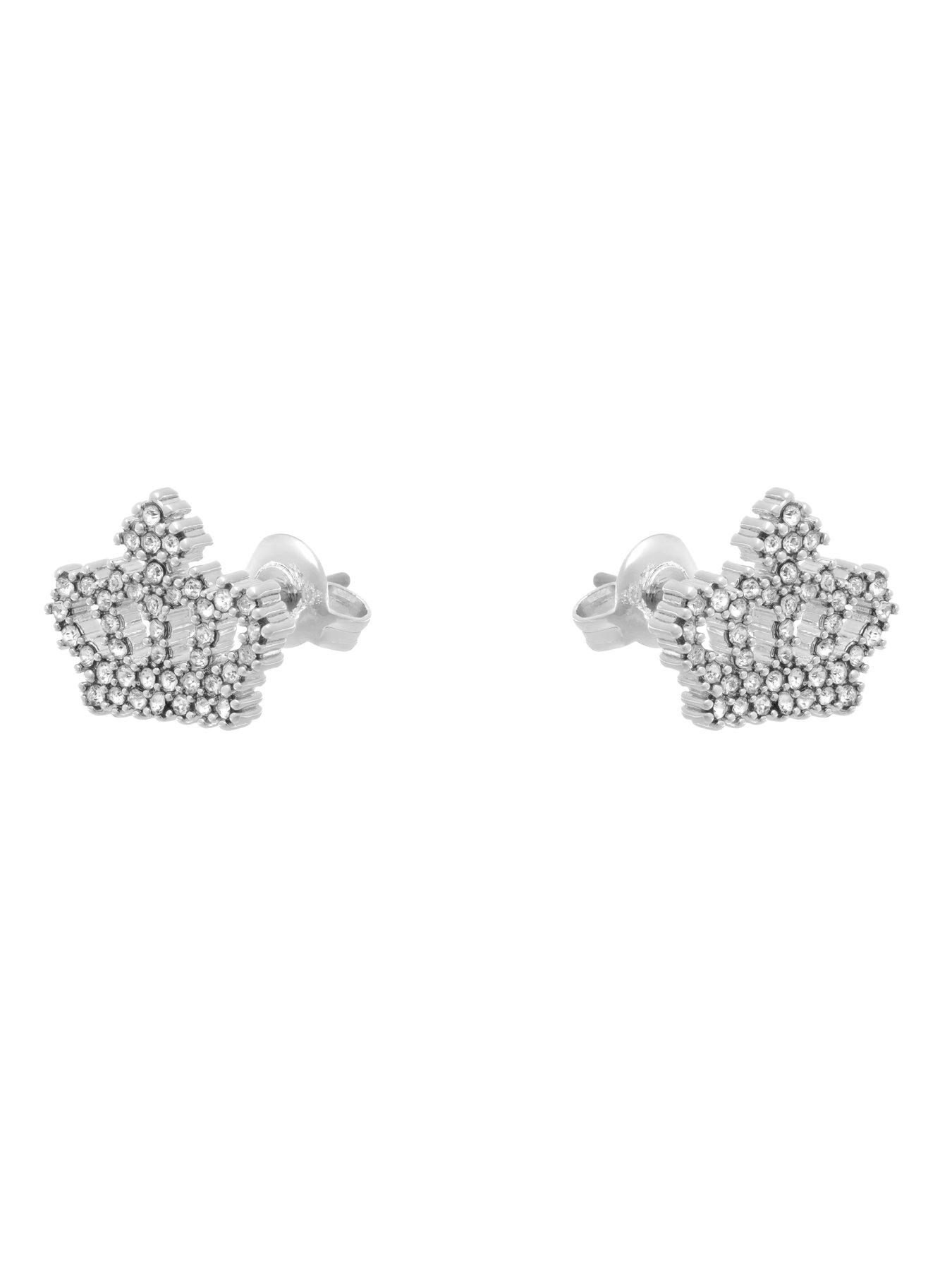 Image 2 of 6 of Juicy Couture Crystal Motif Crown Stud Earrings