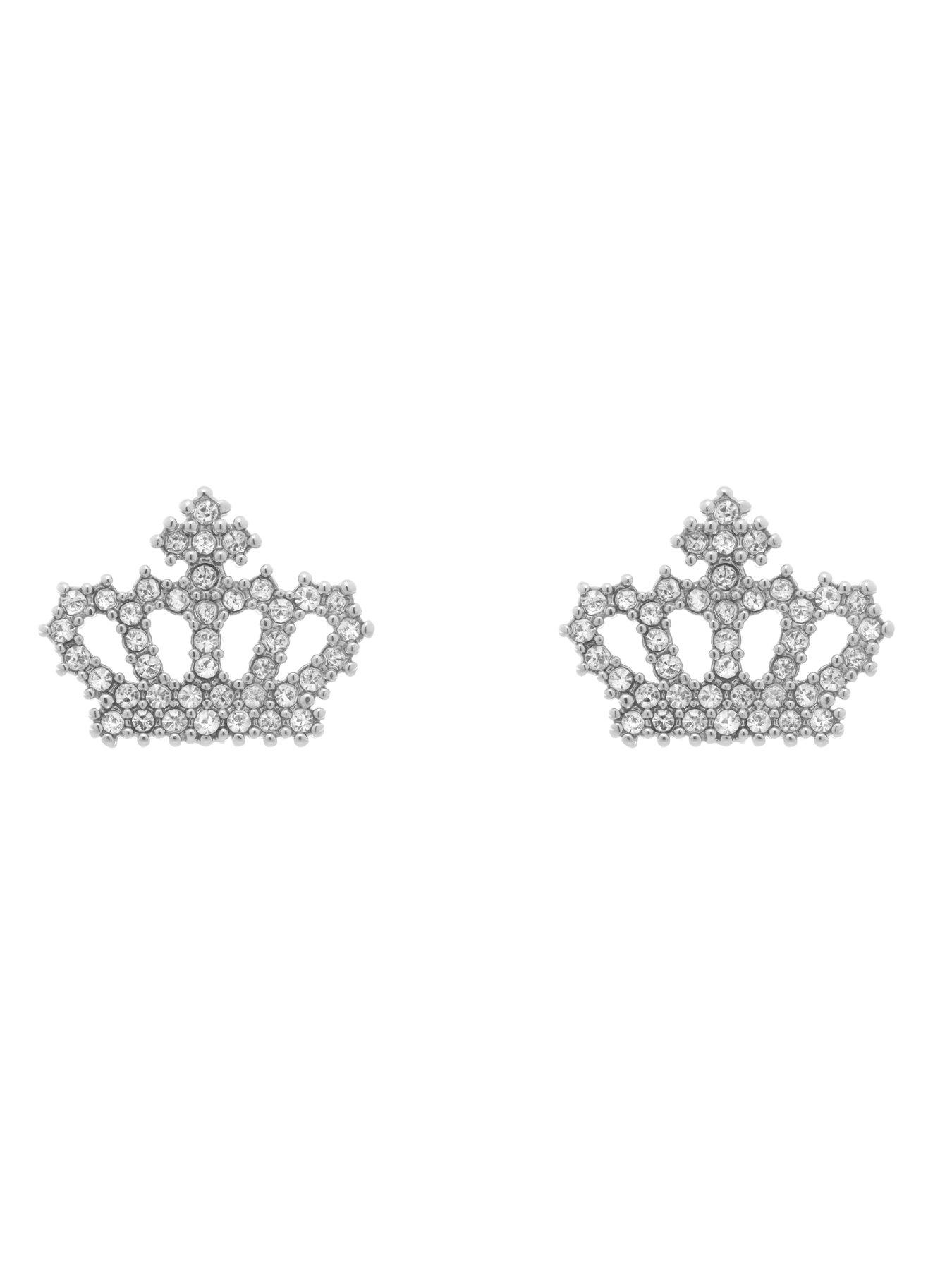Image 3 of 6 of Juicy Couture Crystal Motif Crown Stud Earrings