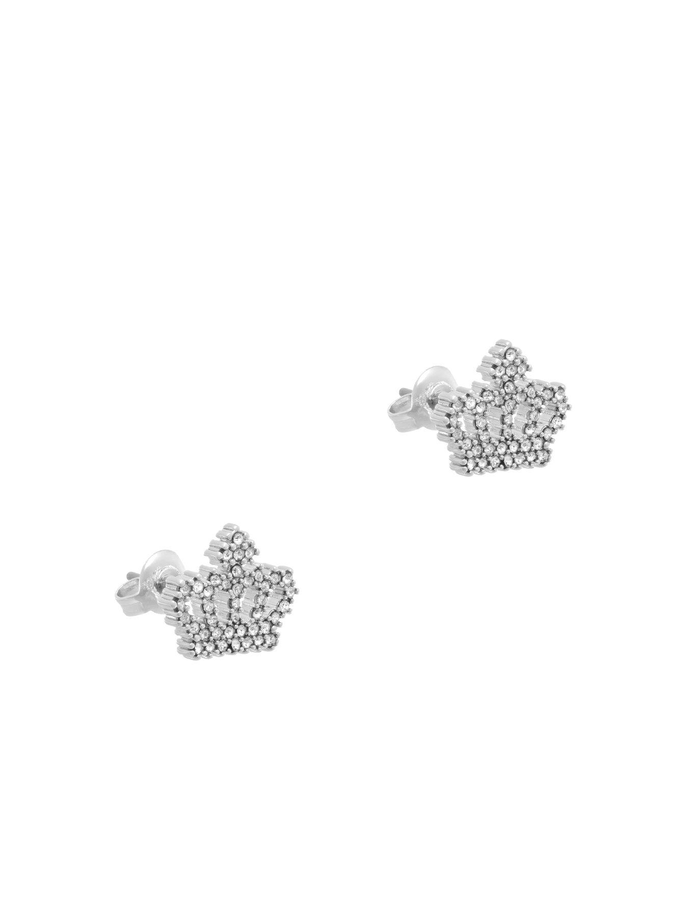 Image 5 of 6 of Juicy Couture Crystal Motif Crown Stud Earrings