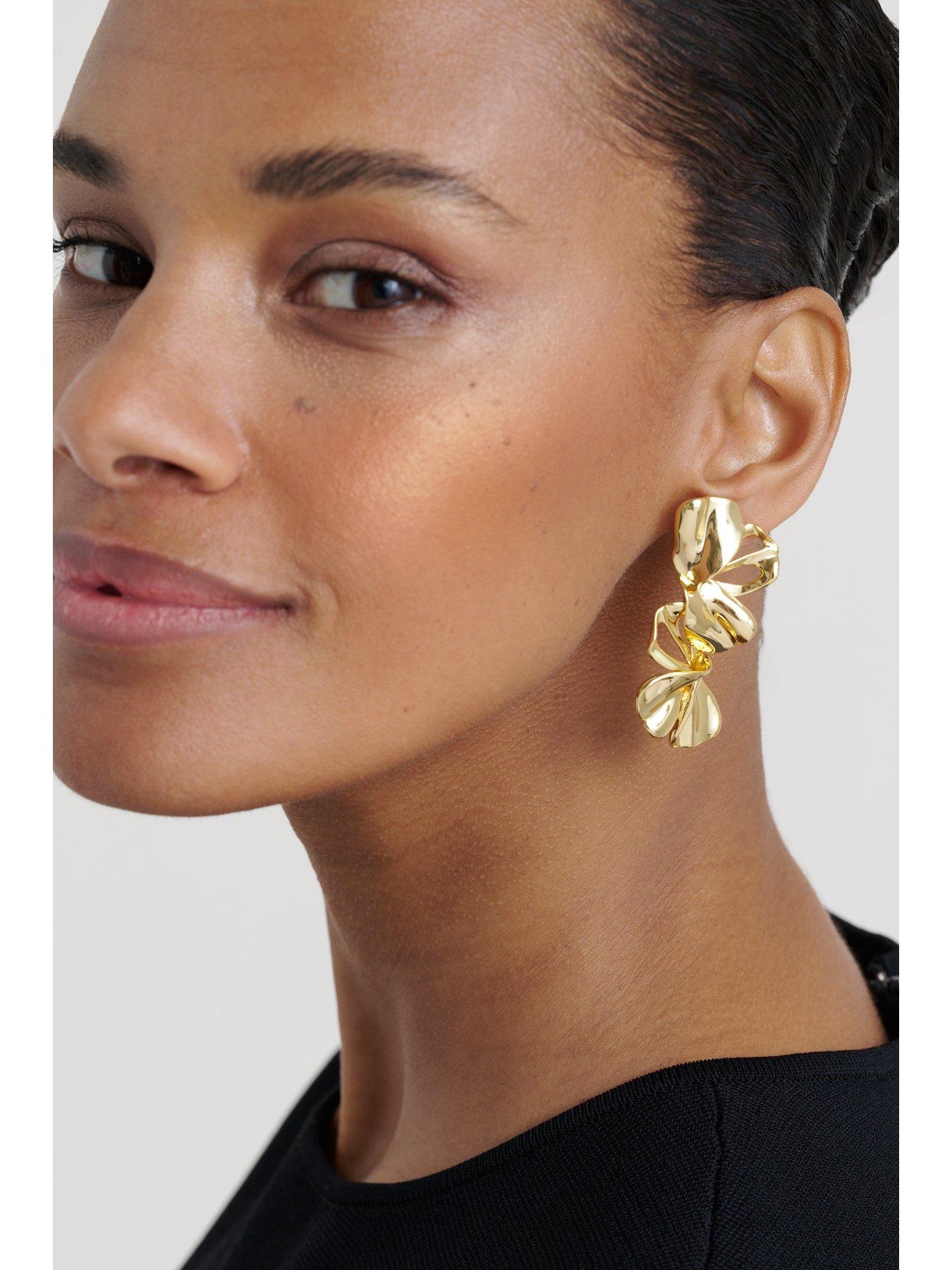Image 4 of 6 of Ted Baker LEIGHANNA: Abstract Leaf Drop Earrings