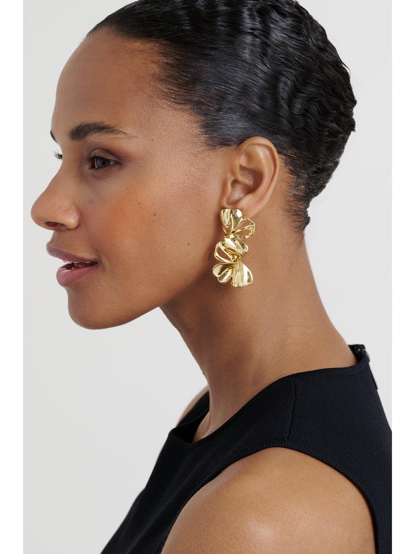 Image 5 of 6 of Ted Baker LEIGHANNA: Abstract Leaf Drop Earrings