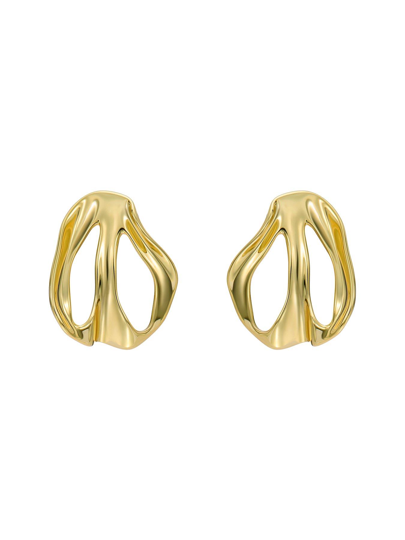 Image 2 of 6 of Ted Baker LEAH: Abstract Leaf Stud Earrings