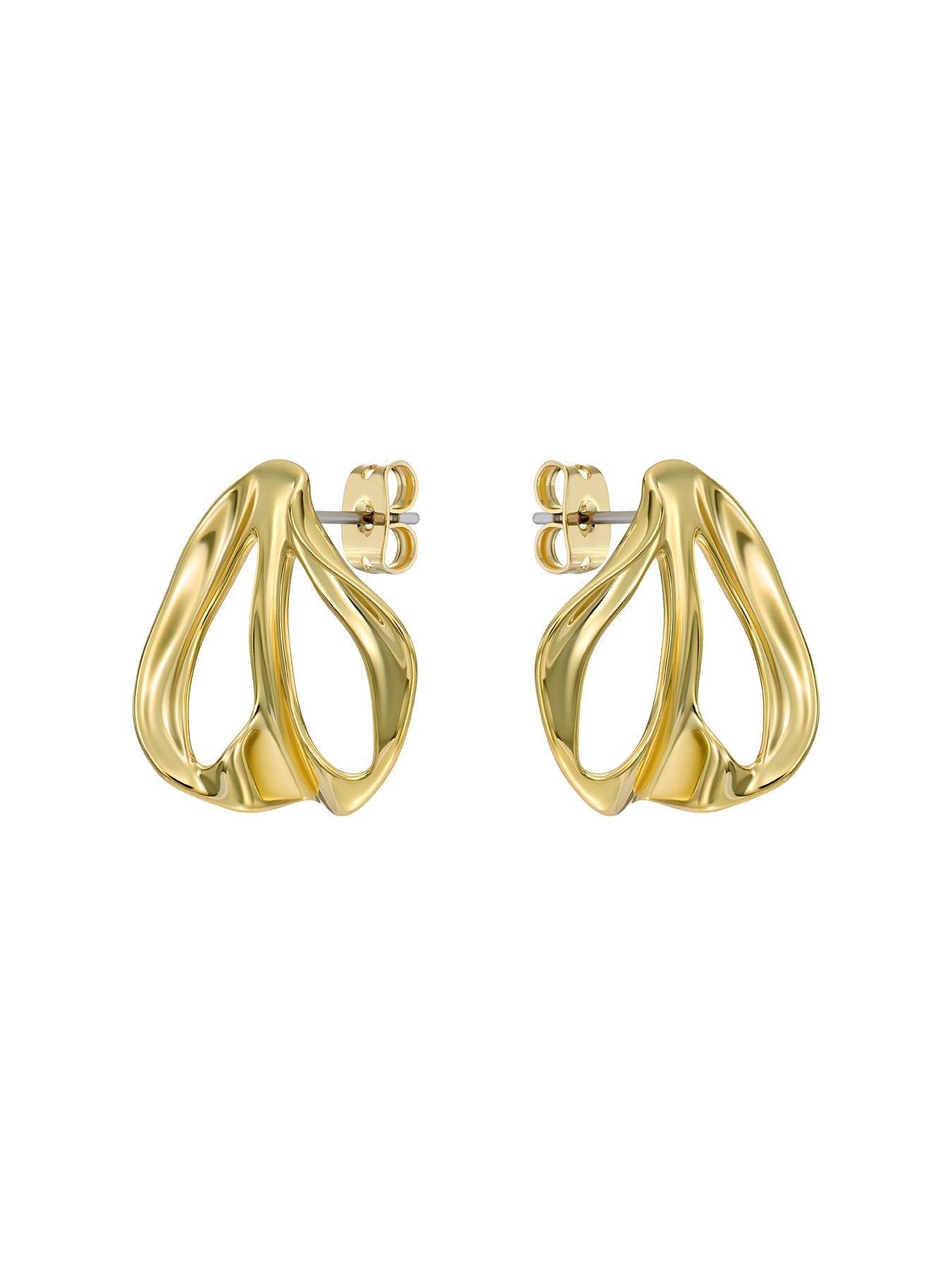 Image 3 of 6 of Ted Baker LEAH: Abstract Leaf Stud Earrings