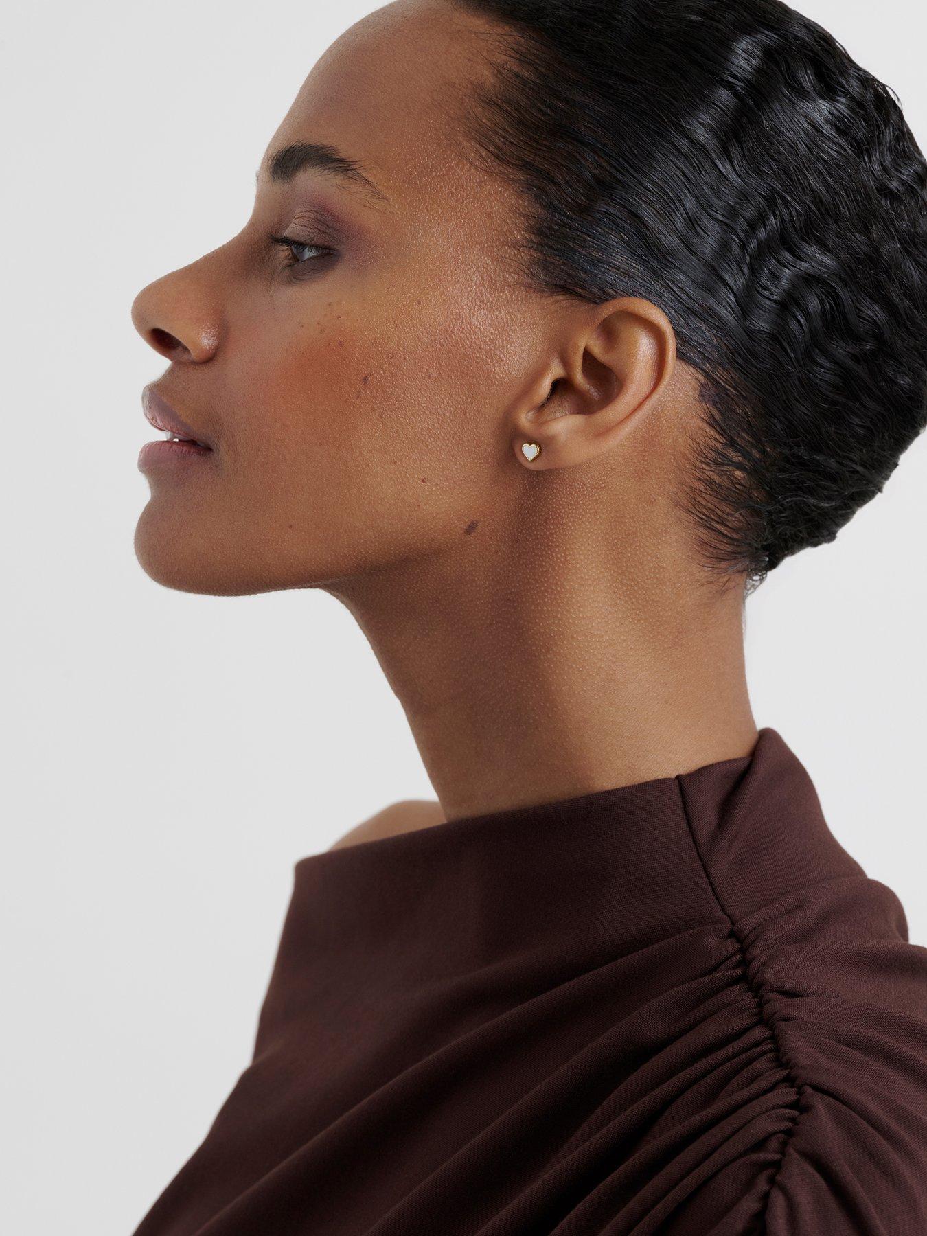 Image 5 of 7 of Ted Baker HAILEY: Enamel Heart Stud Earrings