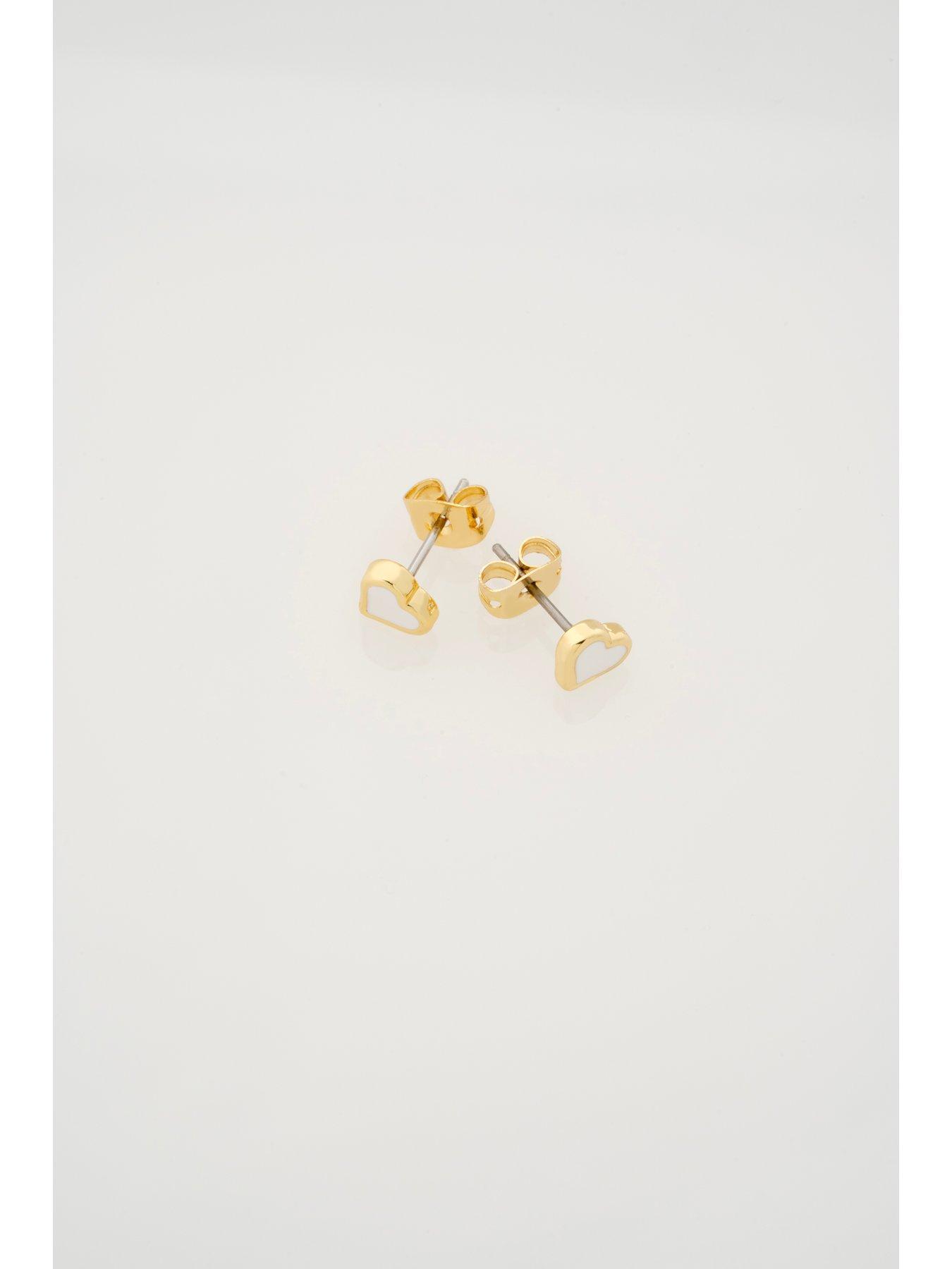 Image 6 of 7 of Ted Baker HAILEY: Enamel Heart Stud Earrings