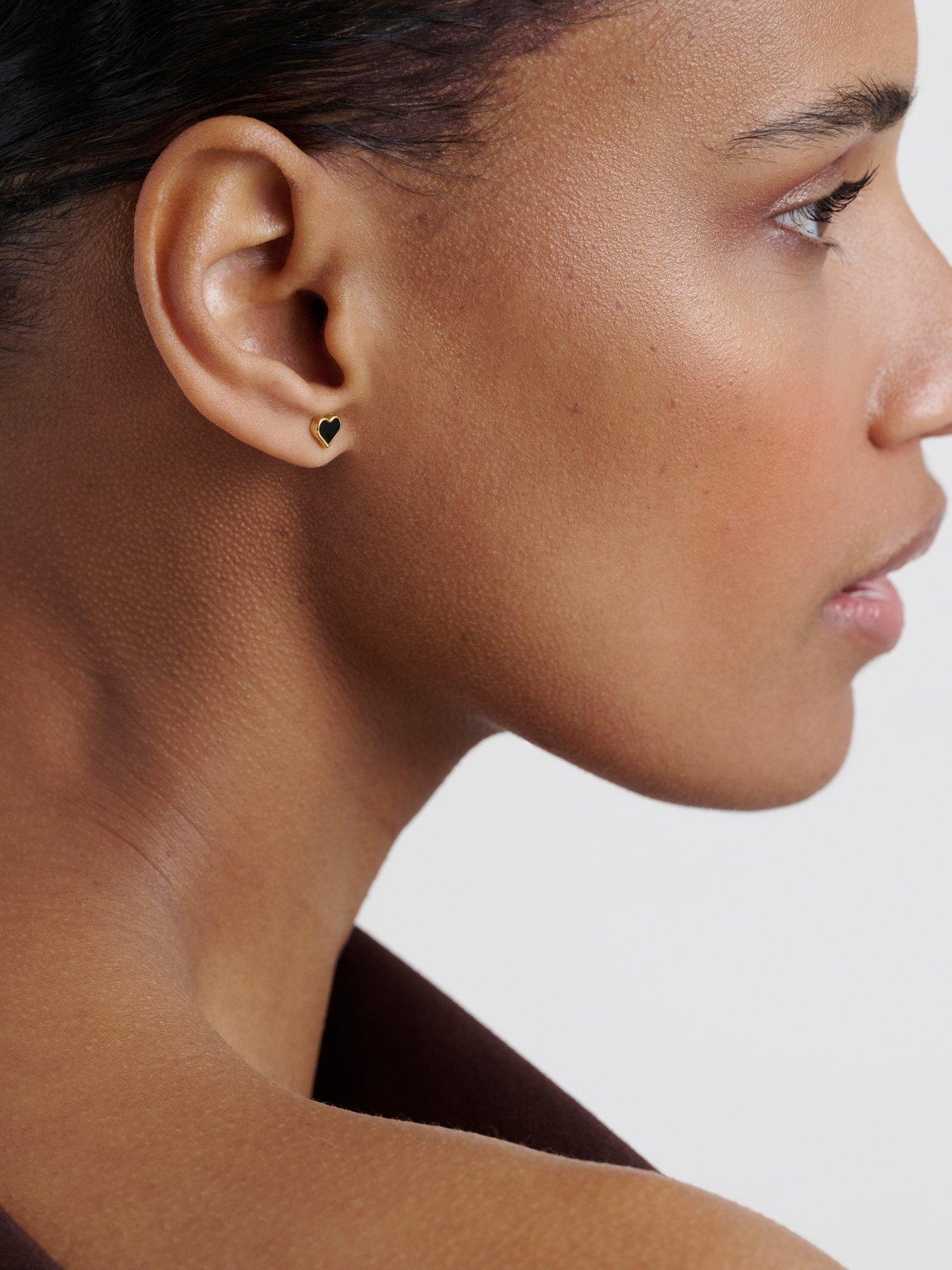 Image 5 of 7 of Ted Baker HAILEY: Enamel Heart Stud Earrings