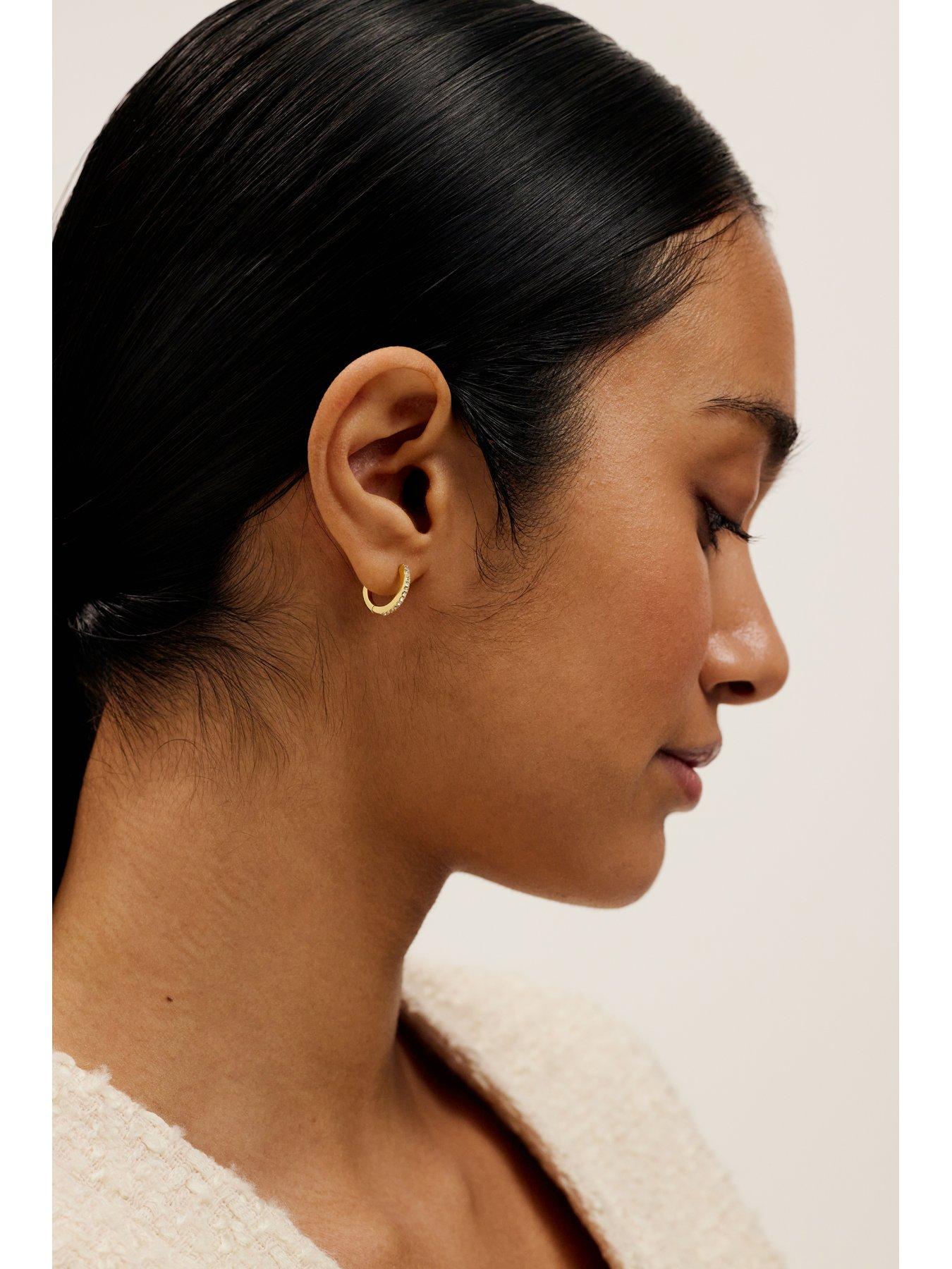 Image 4 of 7 of Ted Baker HEPLIE: Crystal Hoop Earrings (14mm)