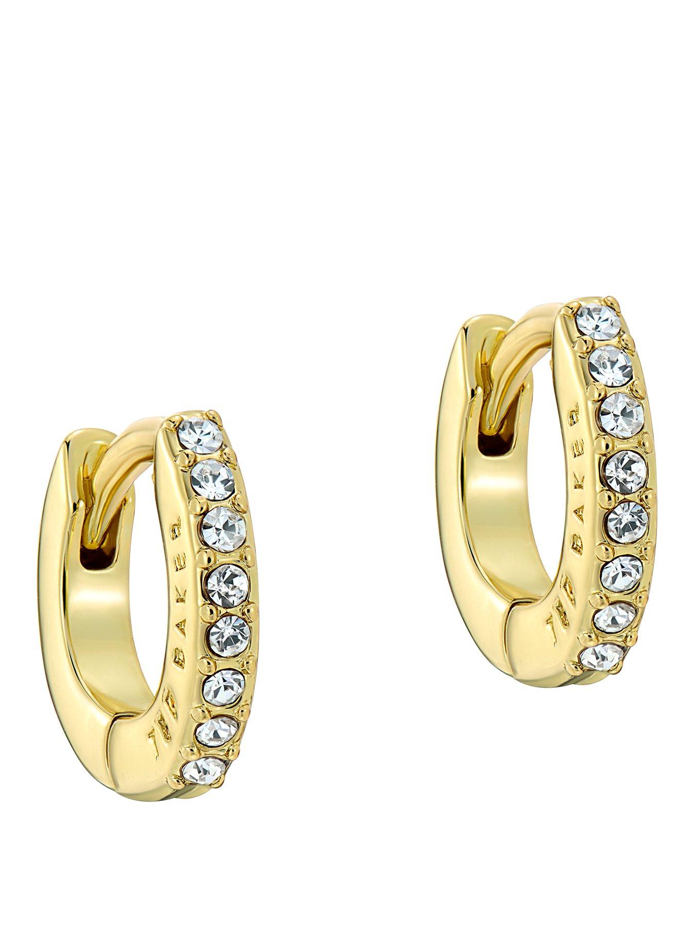 Ted Baker Women's Gold Hettie Crystal Tone Hoop Earrings 10Mm - Image 3