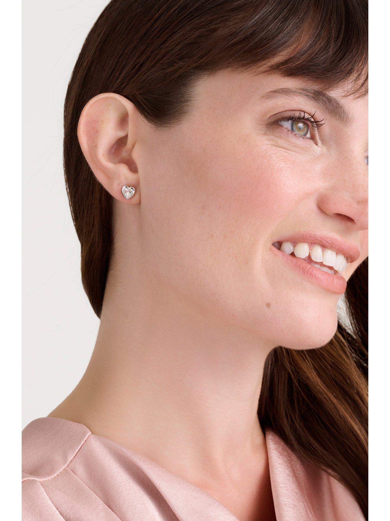 Image 4 of 6 of Ted Baker HAN: Crystal Heart Stud Earrings