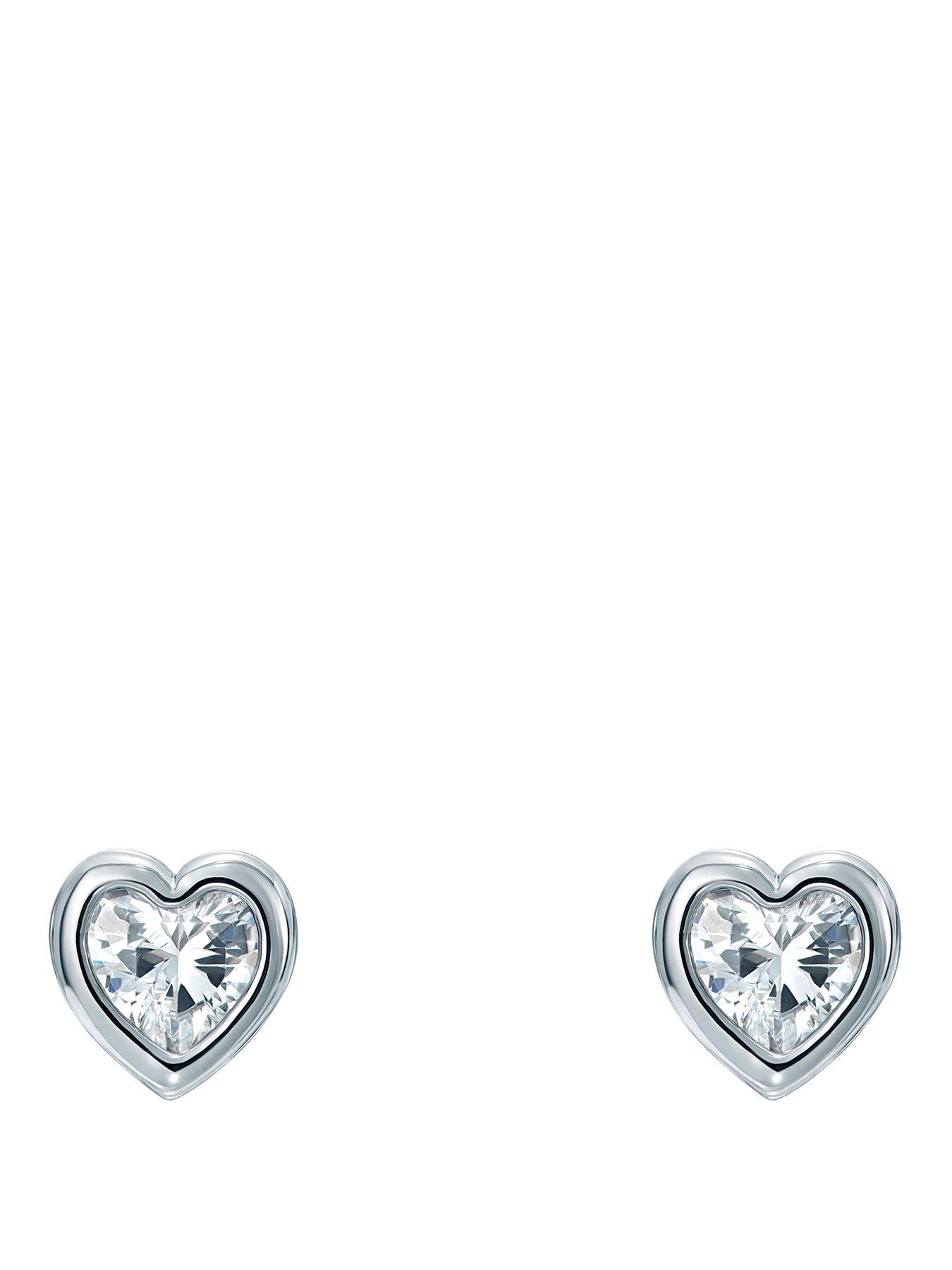 Ted Baker Women's Silver/White Harmony Mini Crystal Heart Stud Earrings 0.5 X 0.5Cm - Image 2