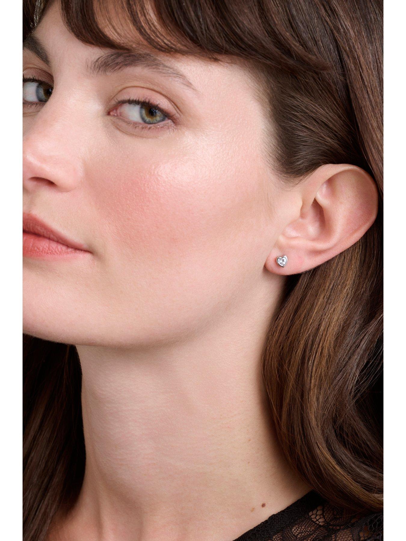 Image 3 of 5 of Ted Baker HARMONY: Mini Crystal Heart Stud Earrings
