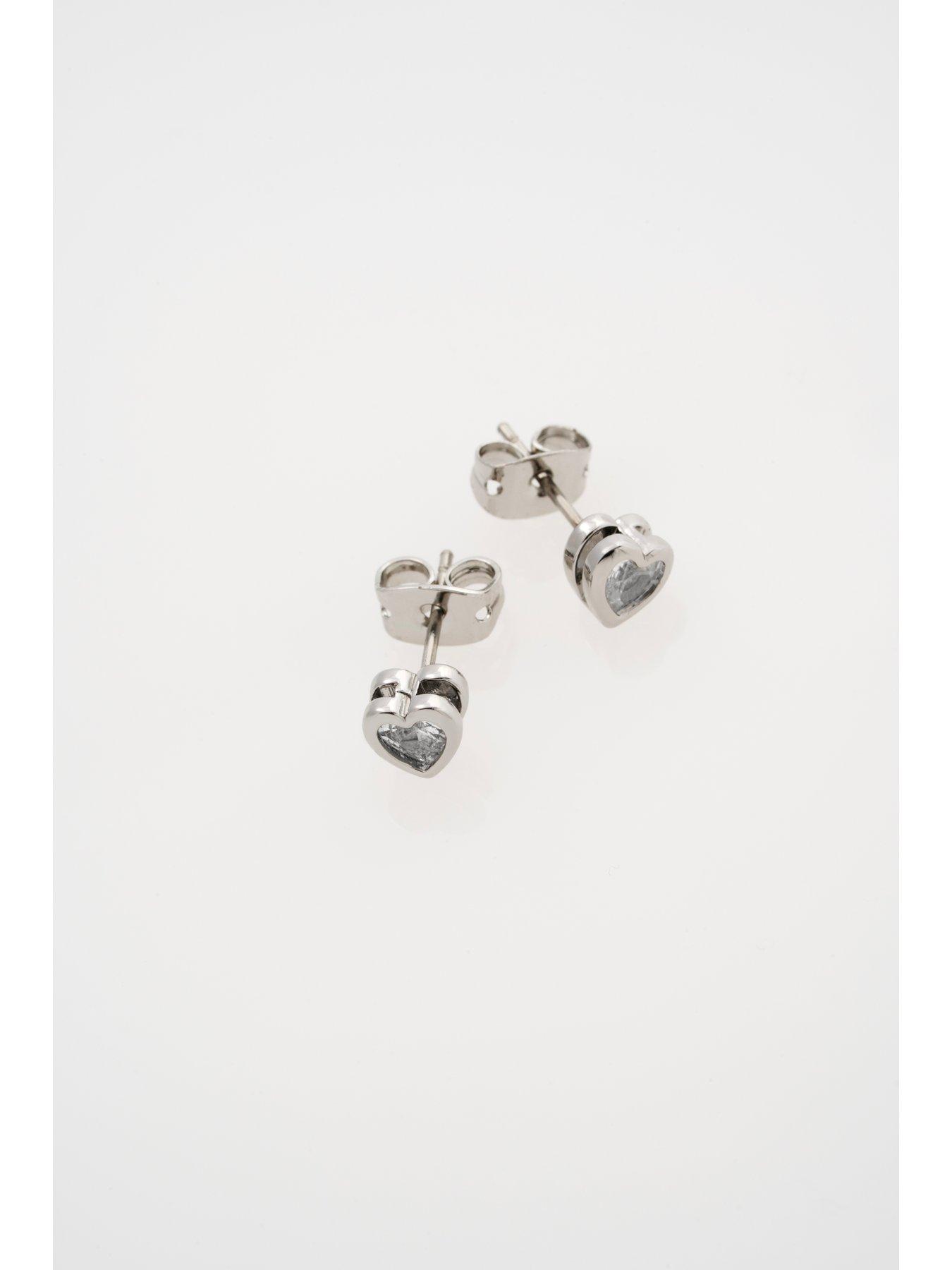 Image 4 of 5 of Ted Baker HARMONY: Mini Crystal Heart Stud Earrings