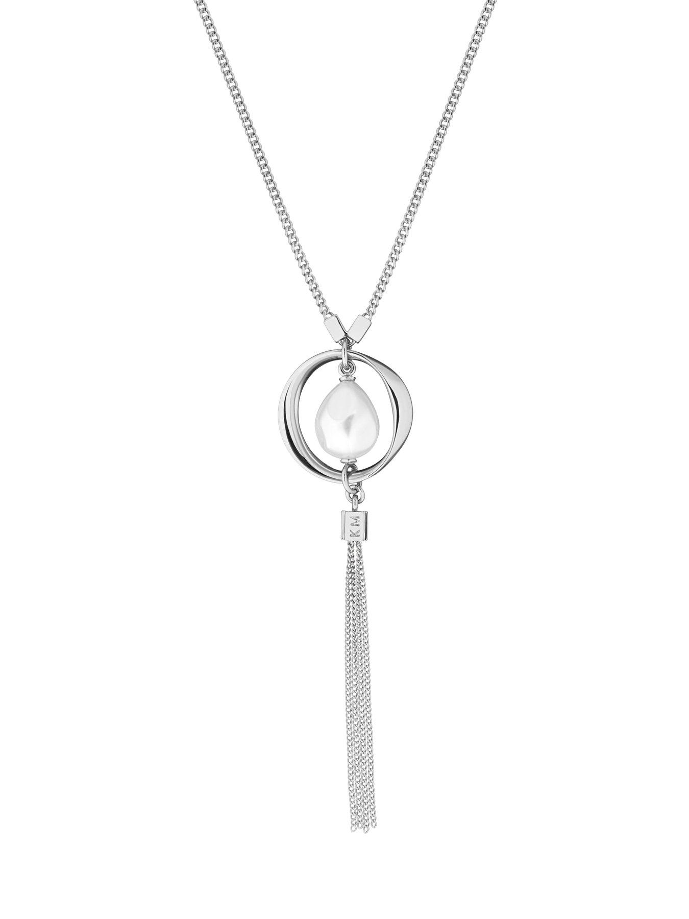 Image 2 of 7 of Karen Millen Modern Pearl Pendant Necklace