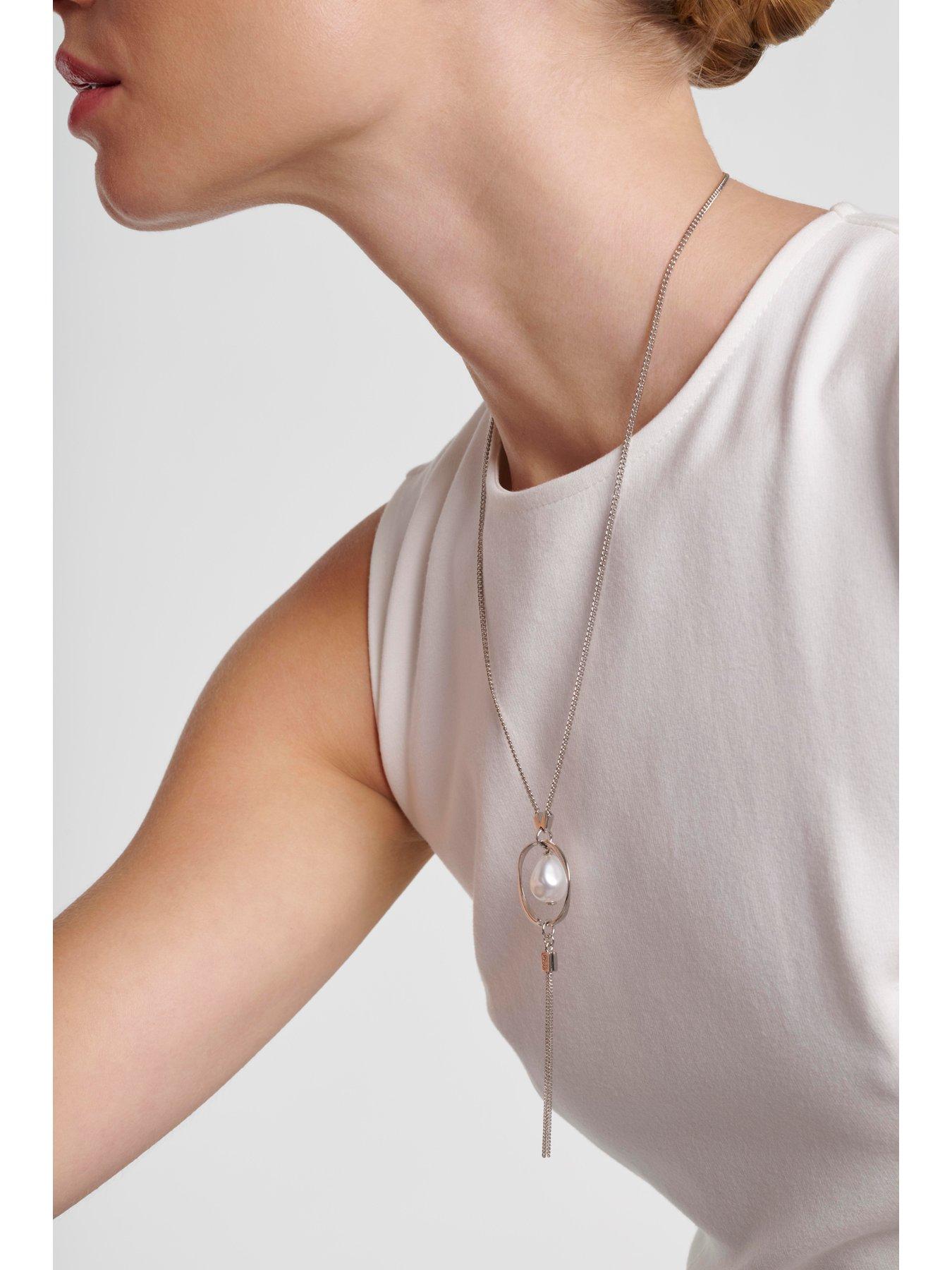 Image 5 of 7 of Karen Millen Modern Pearl Pendant Necklace