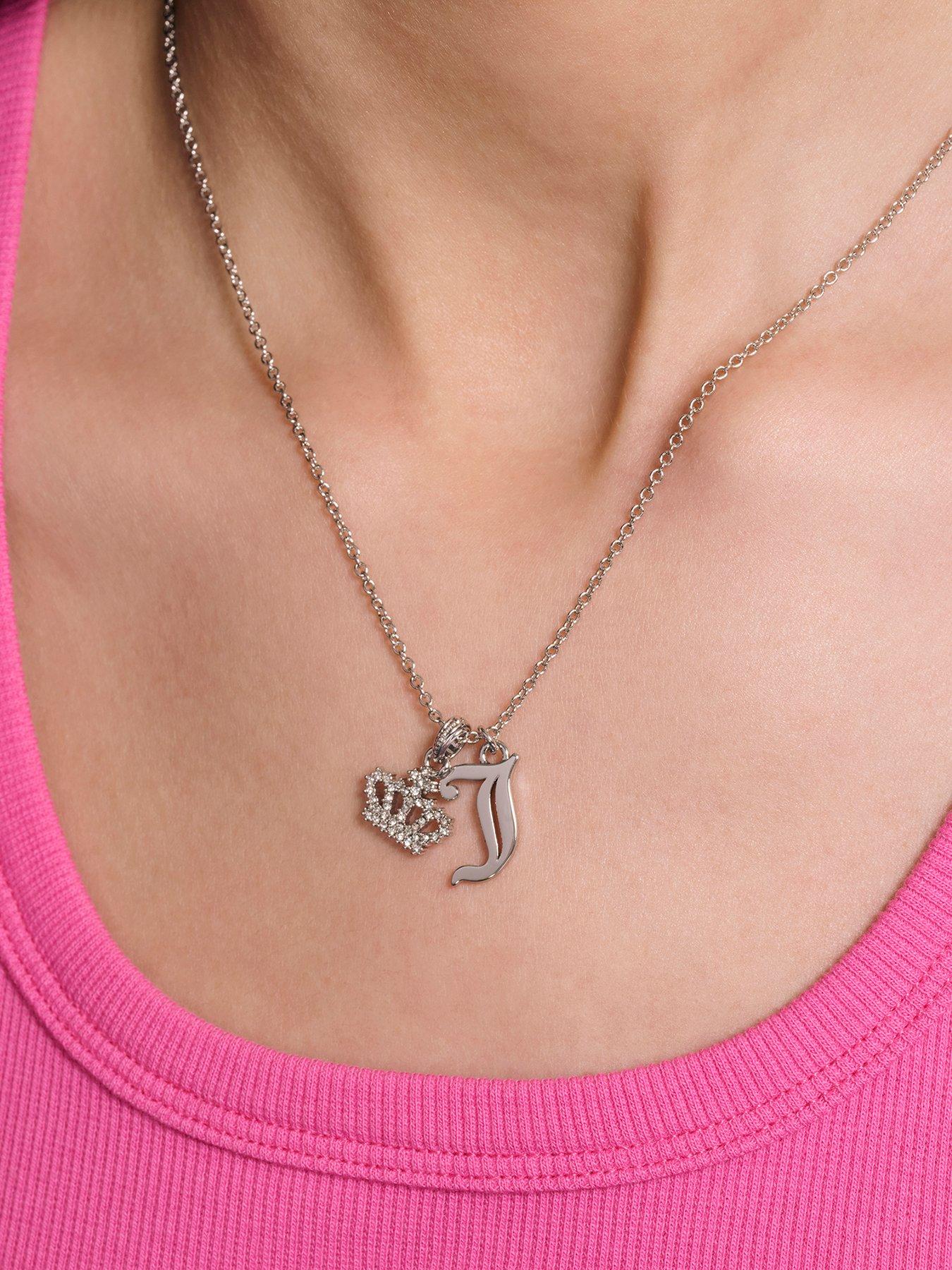 Juicy Couture Crystal Motif Crown & J Charm Pendant