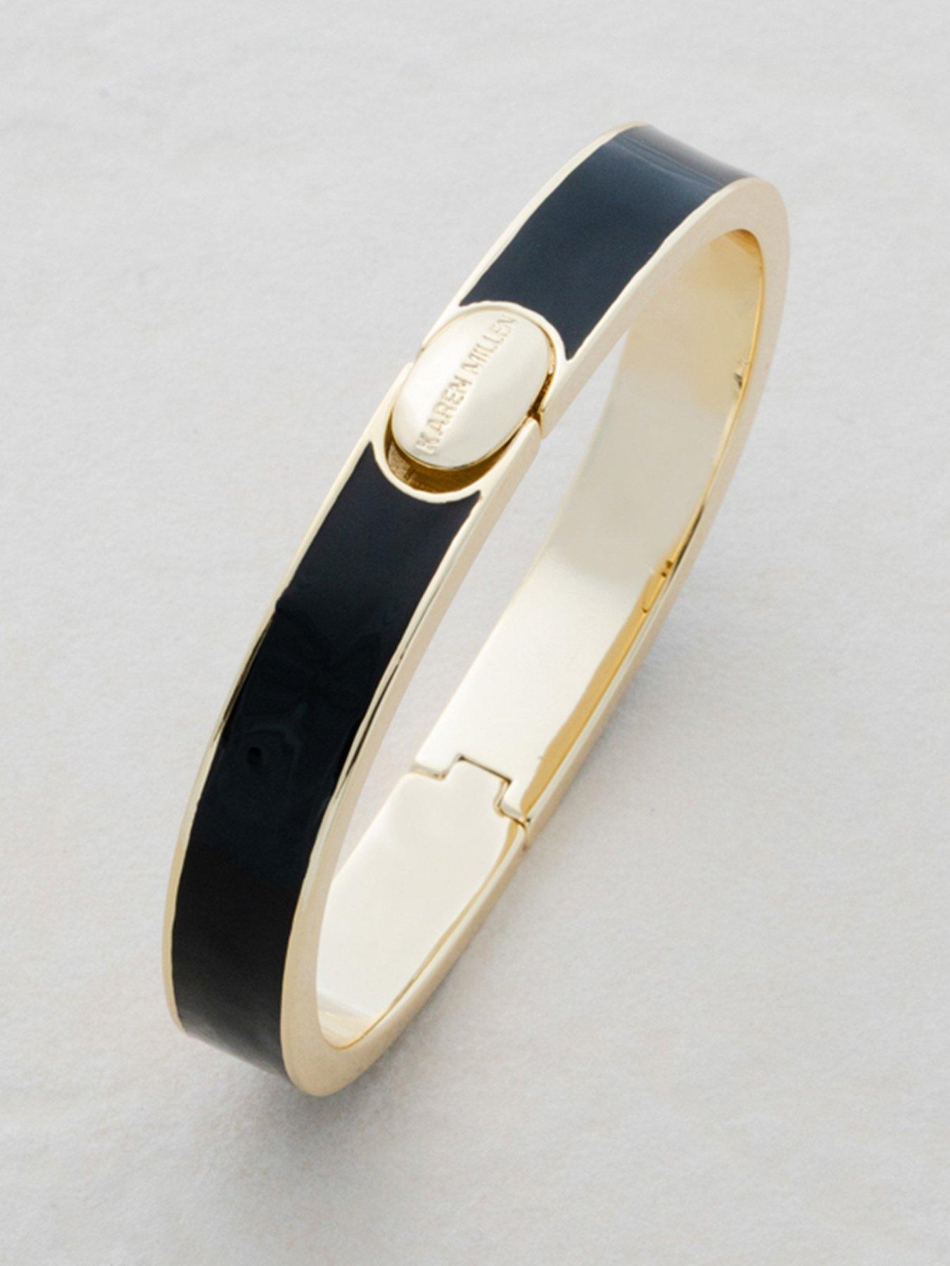 Image 1 of 7 of Karen Millen Logo Emanel Hinged Bangle