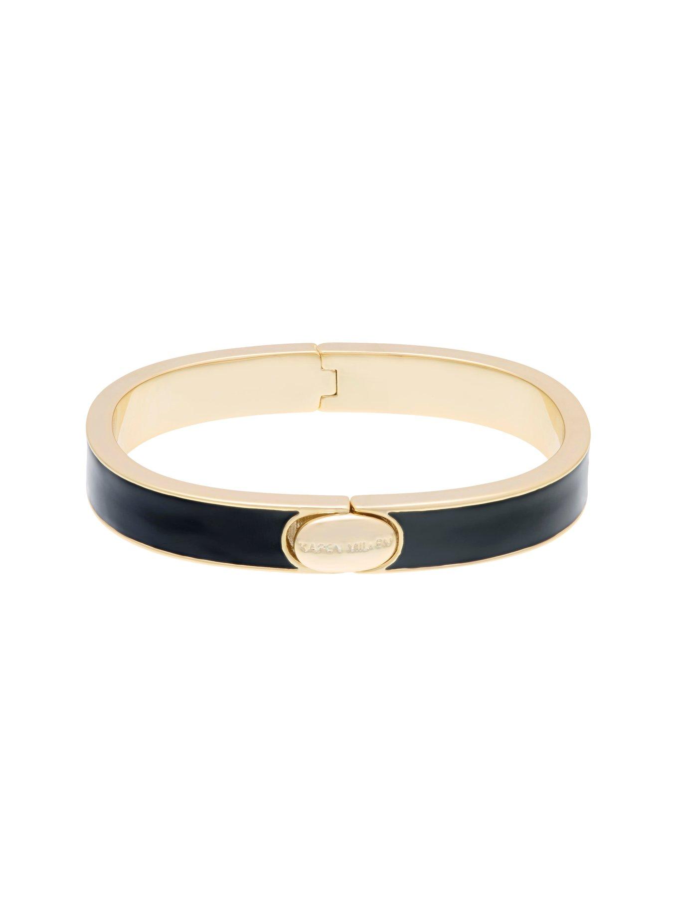 Image 2 of 7 of Karen Millen Logo Emanel Hinged Bangle