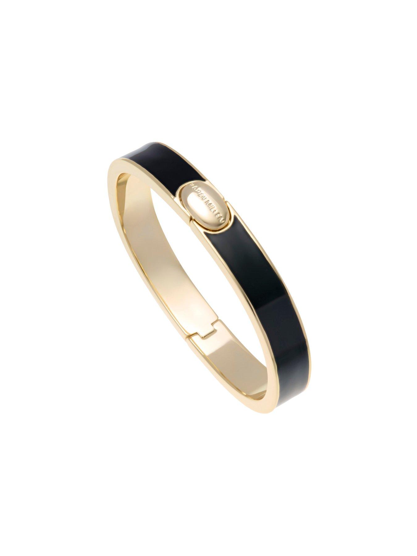 Image 3 of 7 of Karen Millen Logo Emanel Hinged Bangle