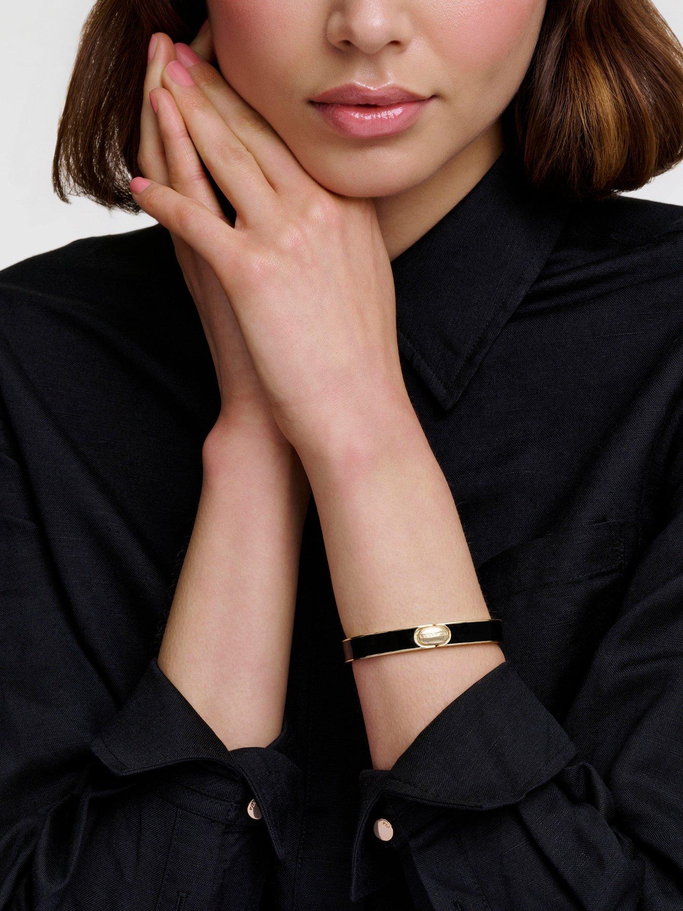 Image 4 of 7 of Karen Millen Logo Emanel Hinged Bangle