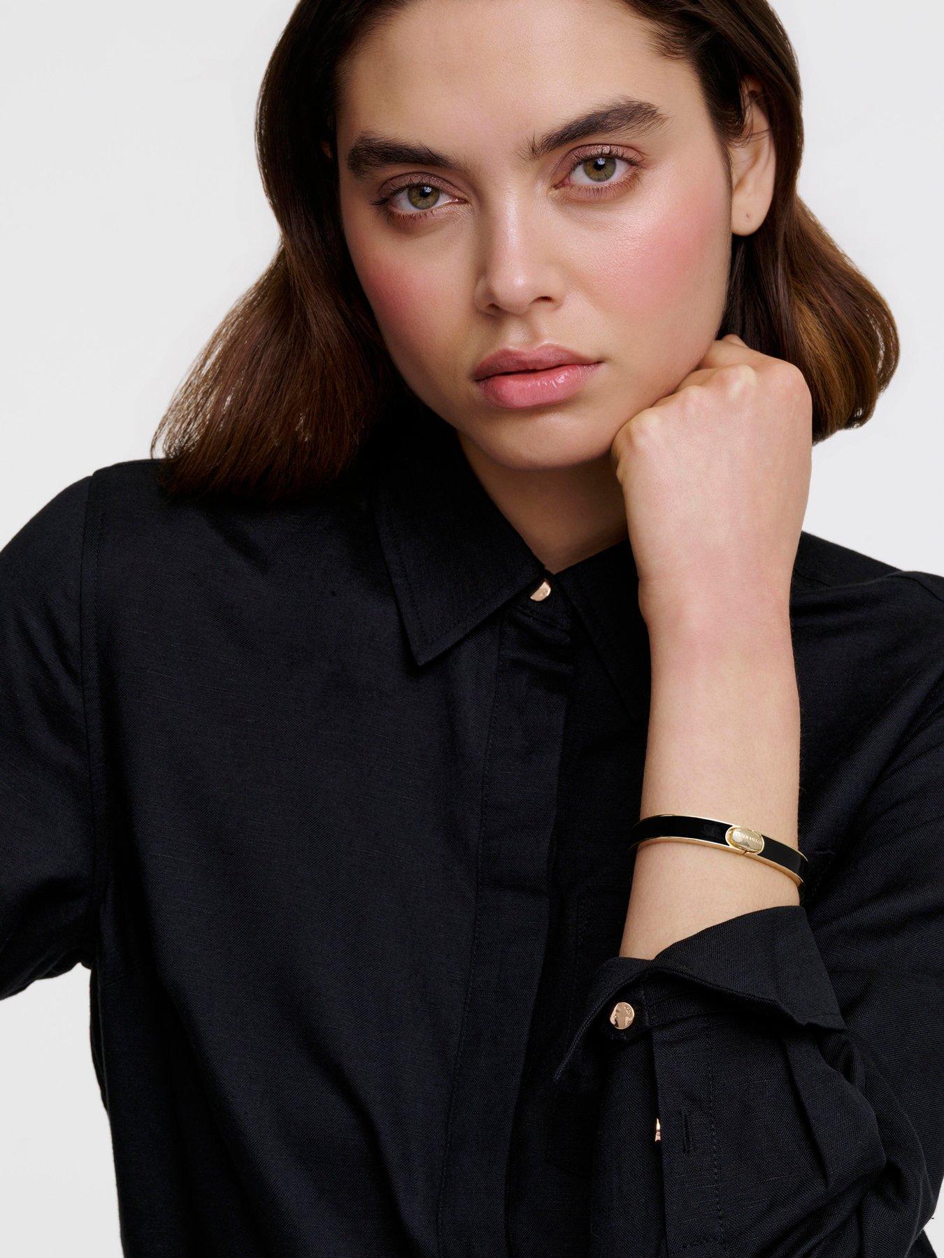 Image 5 of 7 of Karen Millen Logo Emanel Hinged Bangle