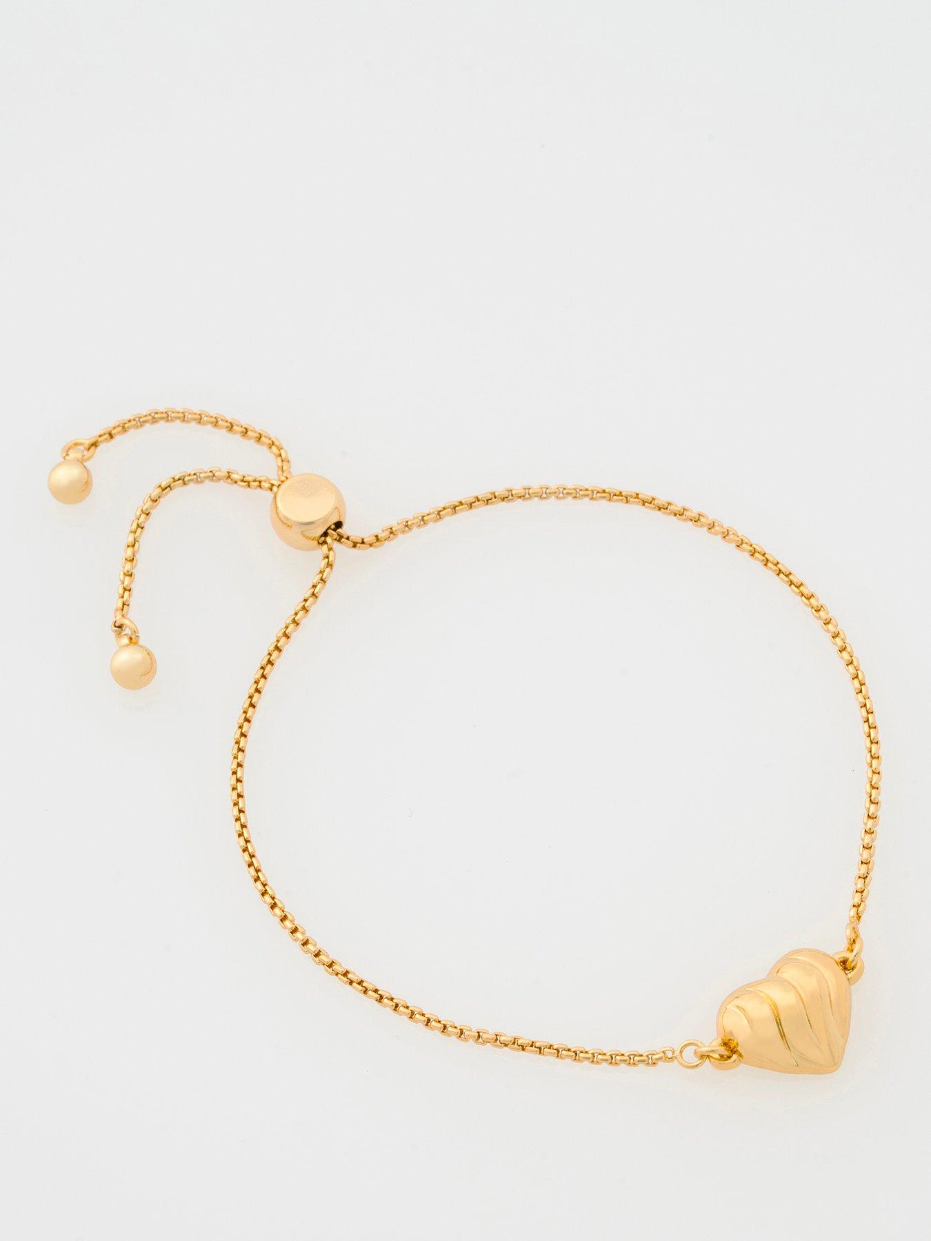 Ted Baker Womens Ripple Heart Adjustable Bracelet - Gold