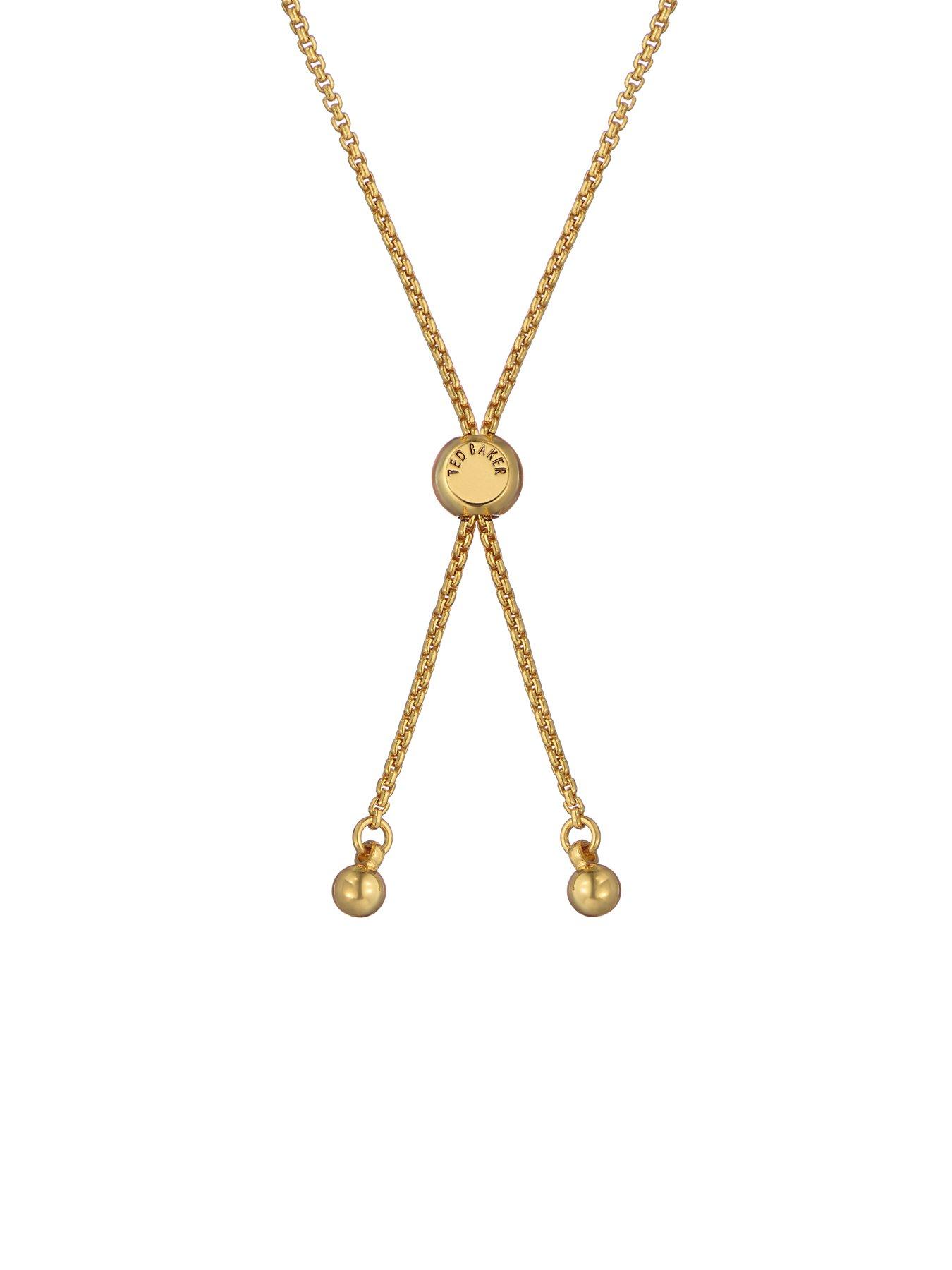 Image 3 of 6 of Ted Baker Womens Pearl Shimmer Heart Charm Adjustable Bracelet - Multi