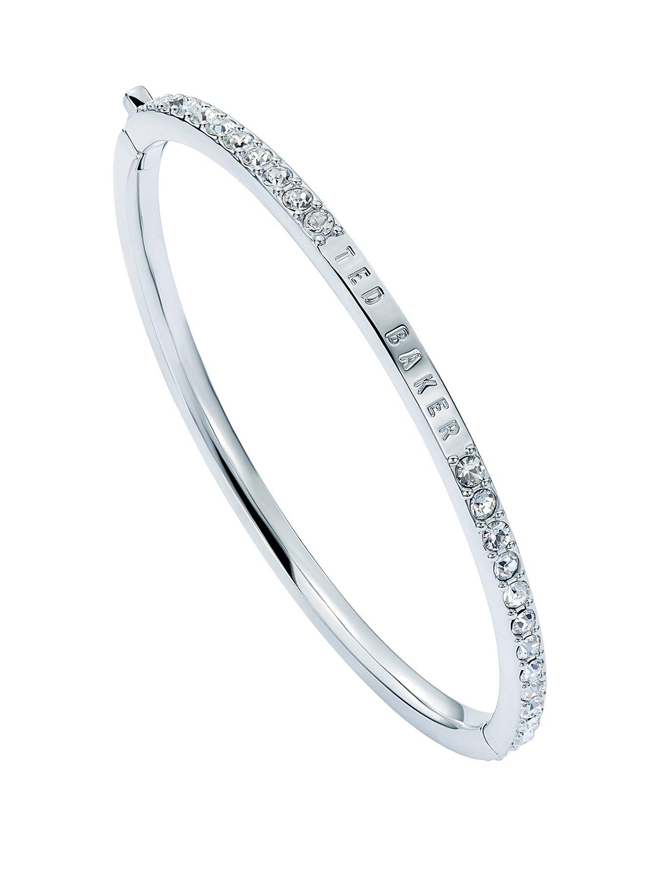 Image 1 of 7 of Ted Baker CLAUDIA: Narrow Crystal Hinged Bangle Bracelet