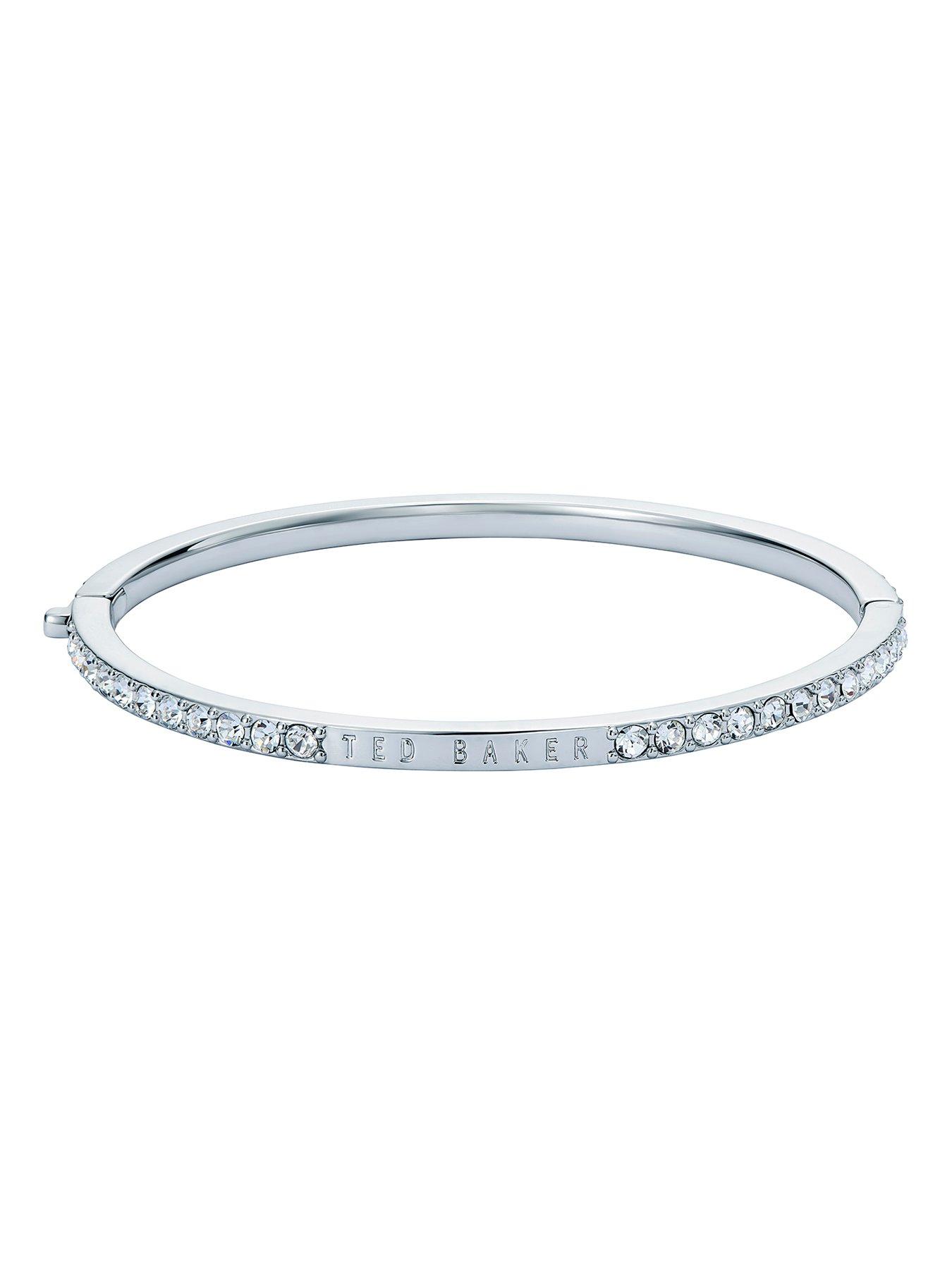 Image 2 of 7 of Ted Baker CLAUDIA: Narrow Crystal Hinged Bangle Bracelet