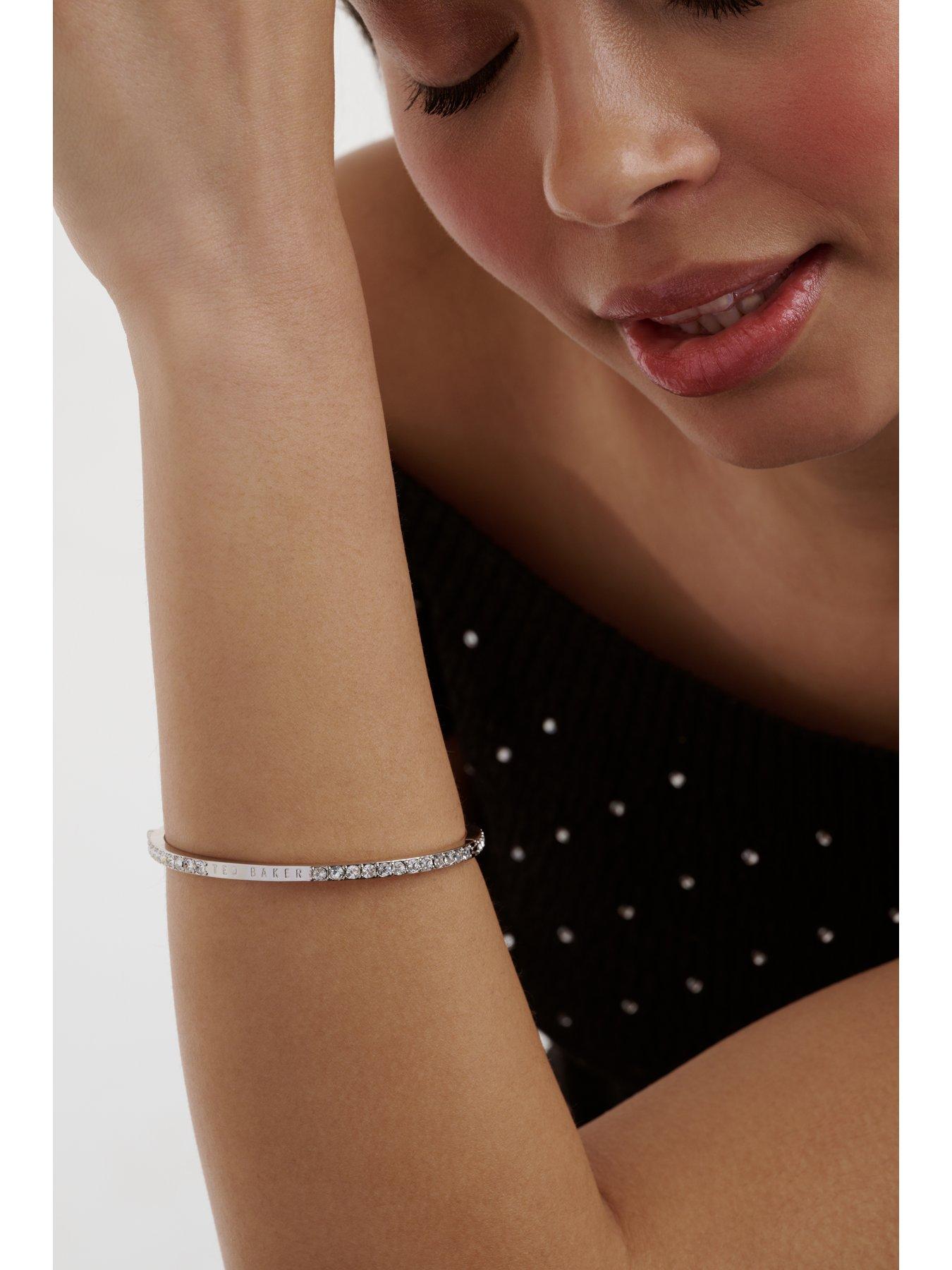 Image 5 of 7 of Ted Baker CLAUDIA: Narrow Crystal Hinged Bangle Bracelet