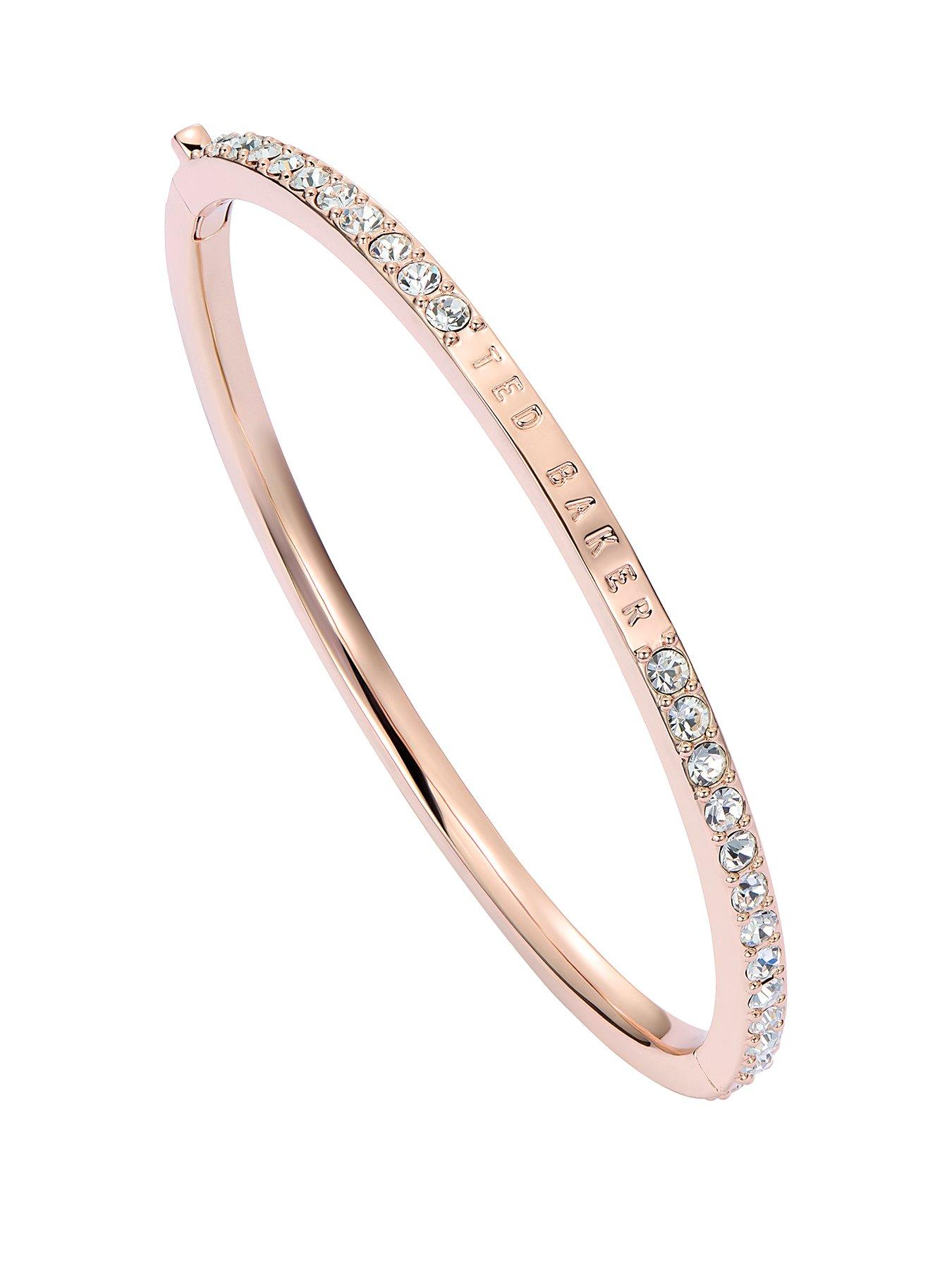 Image 1 of 6 of Ted Baker CLAUDIA: Narrow Crystal Hinged Bangle Bracelet
