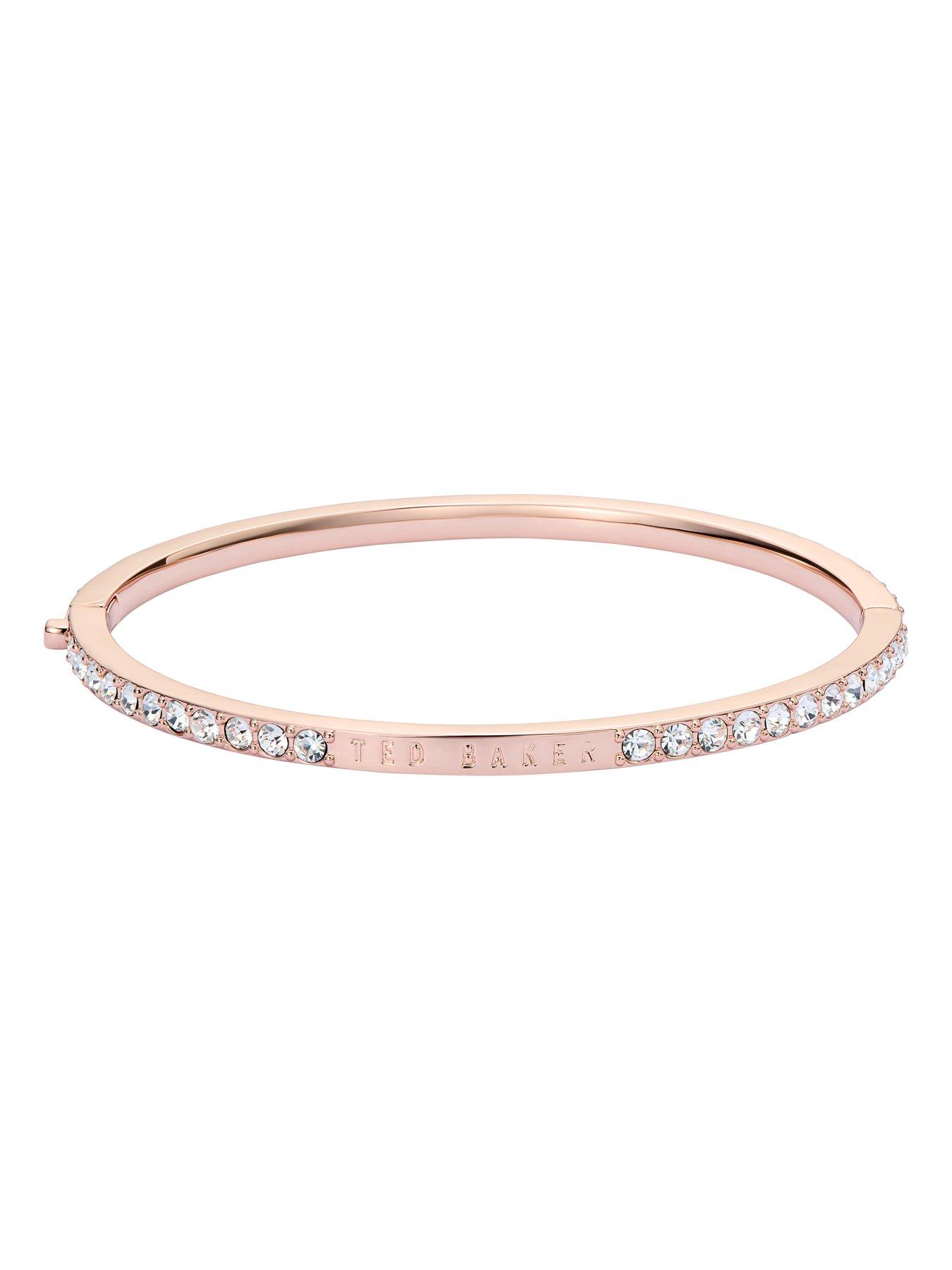 Image 2 of 6 of Ted Baker CLAUDIA: Narrow Crystal Hinged Bangle Bracelet