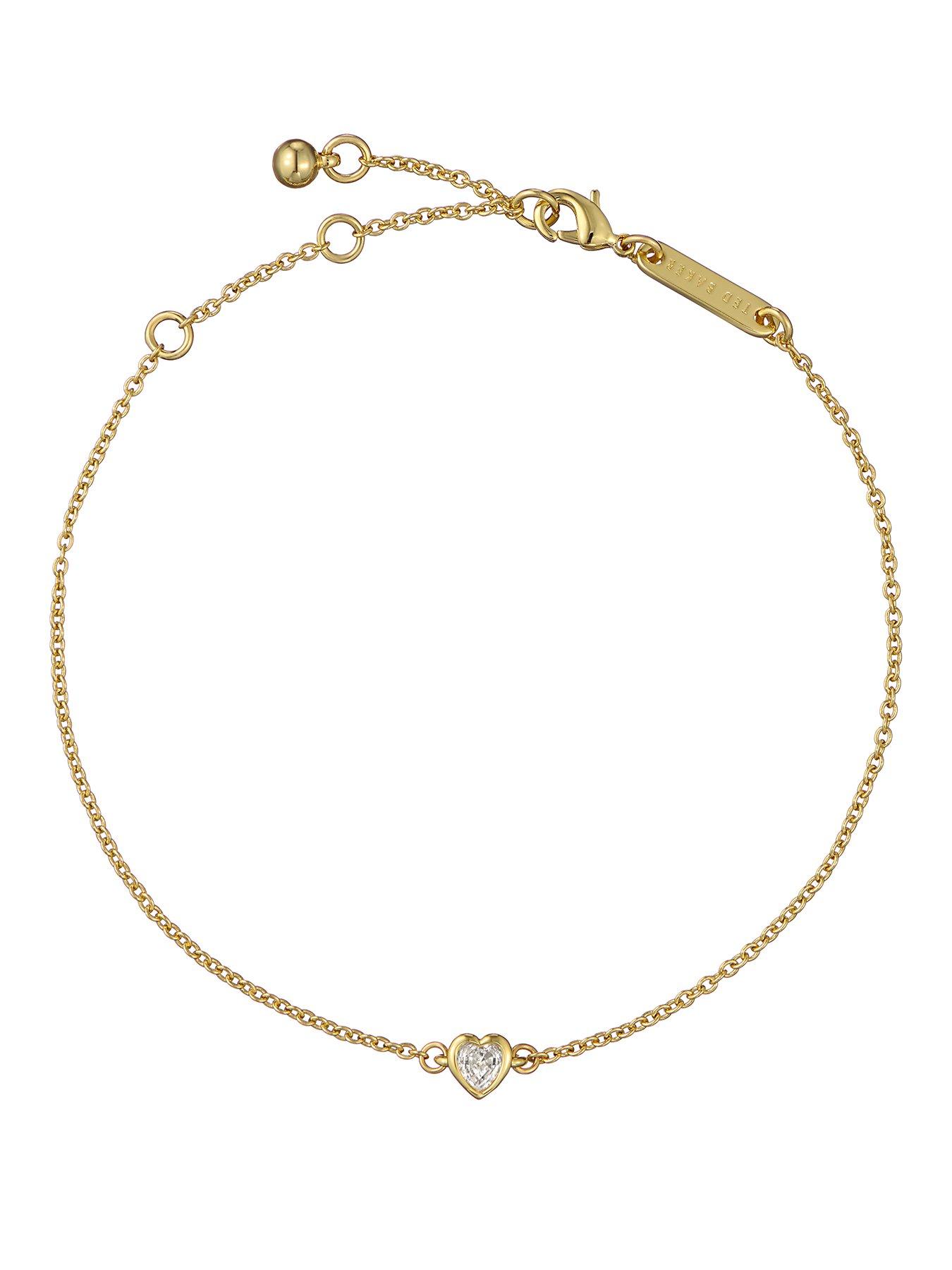 Image 1 of 5 of Ted Baker HALLE: Mini Crystal Heart Adjustable Bracelet