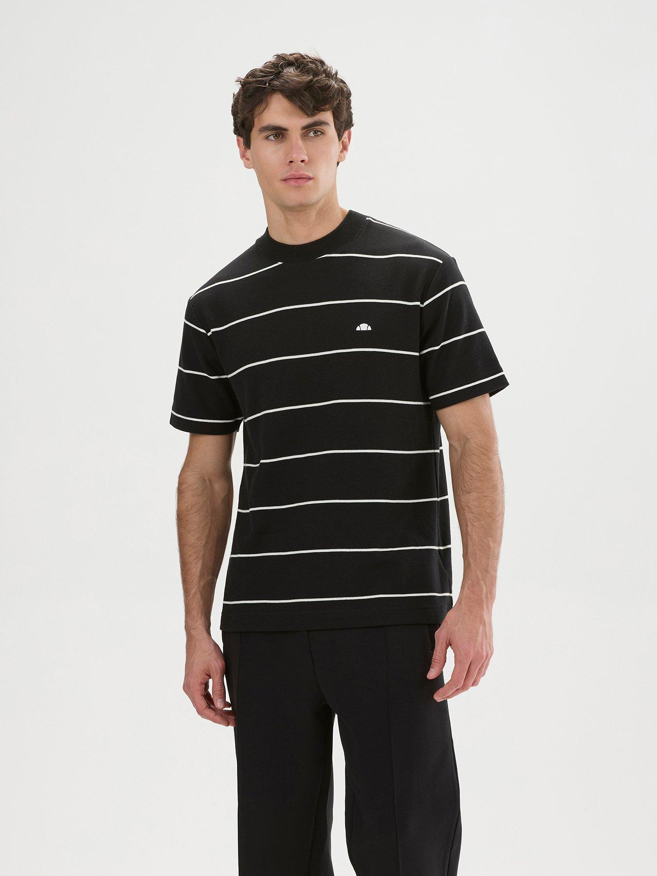 Image 1 of 4 of Ellesse Men's Verri Striped Crew Neck T-Shirt - Black