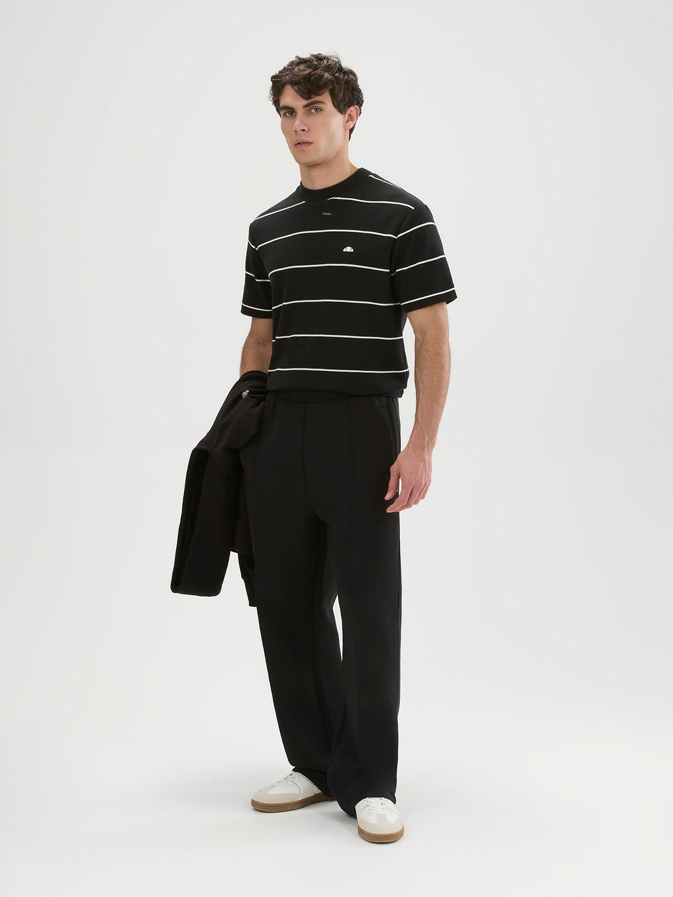 Image 3 of 4 of Ellesse Men's Verri Striped Crew Neck T-Shirt - Black