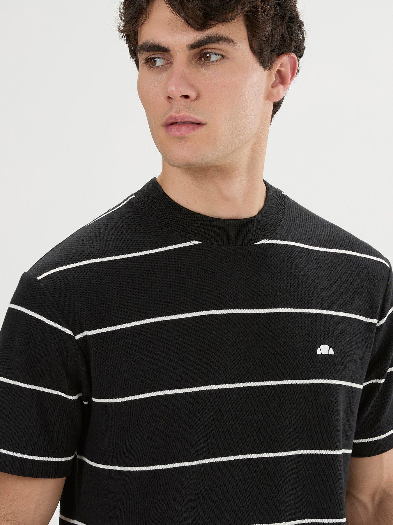 Image 4 of 4 of Ellesse Men's Verri Striped Crew Neck T-Shirt - Black