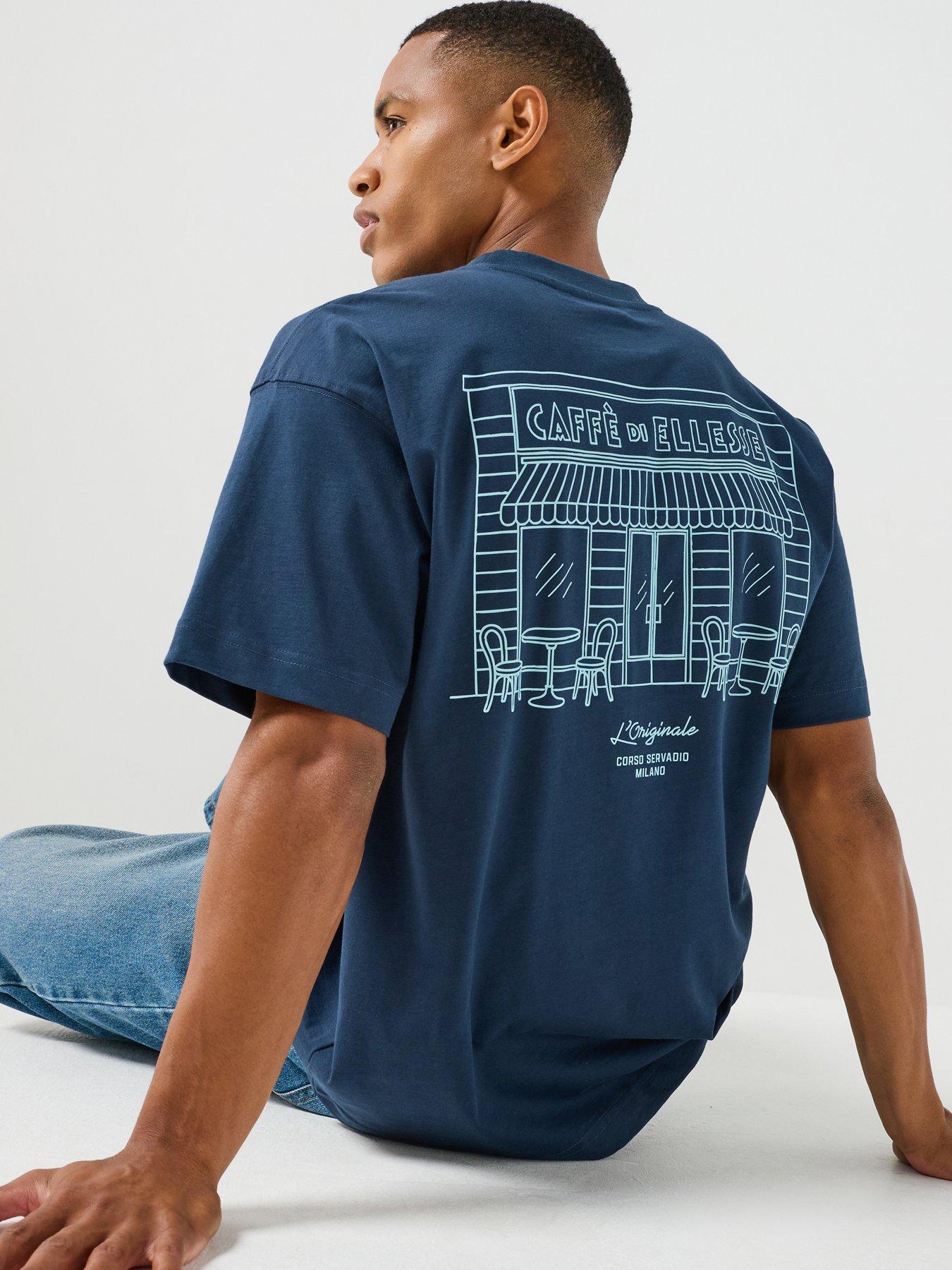 Image 1 of 5 of Ellesse Men's Deca Graphic Back Print T-Shirt - Navy