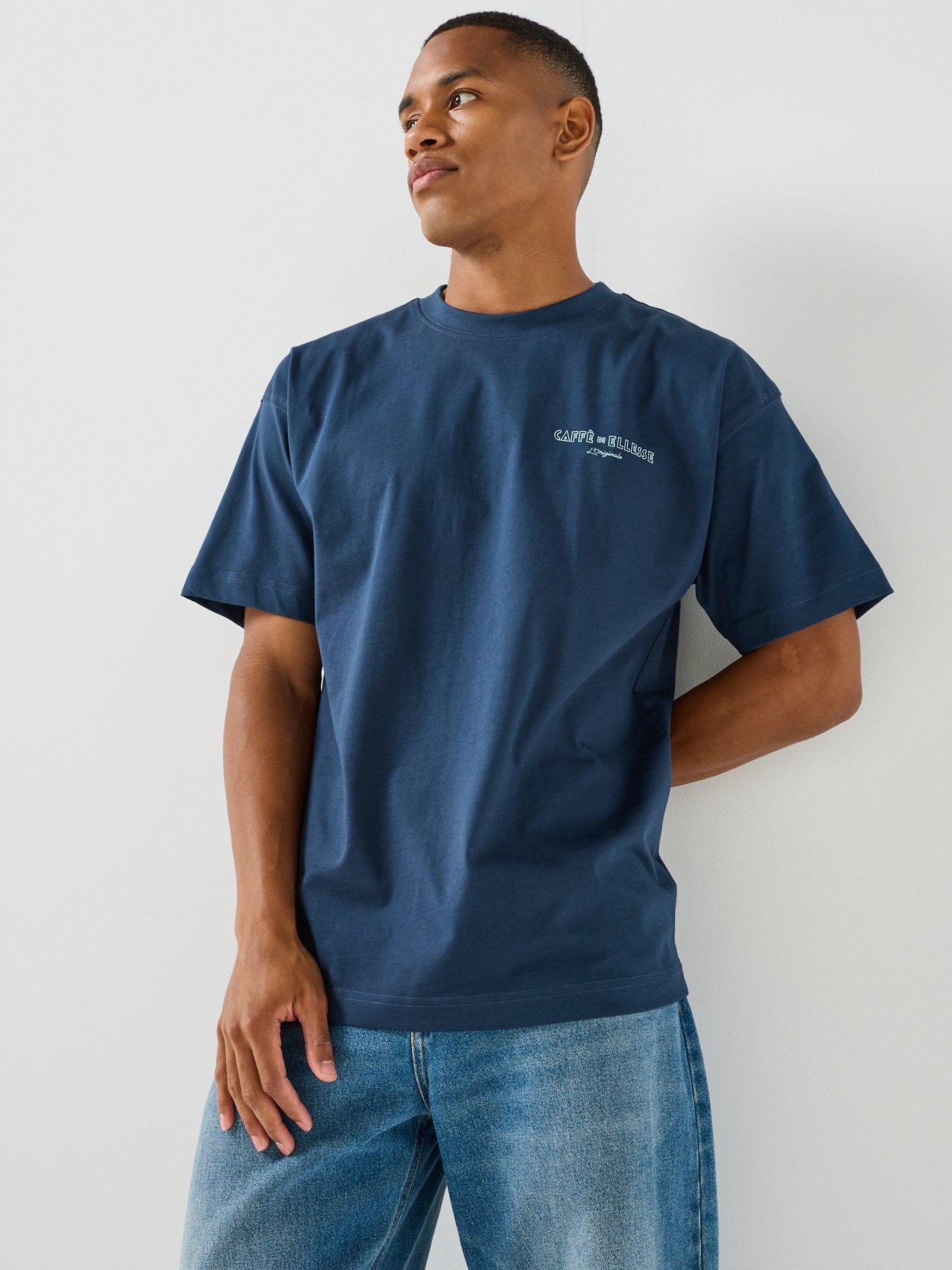 Image 2 of 5 of Ellesse Men's Deca Graphic Back Print T-Shirt - Navy