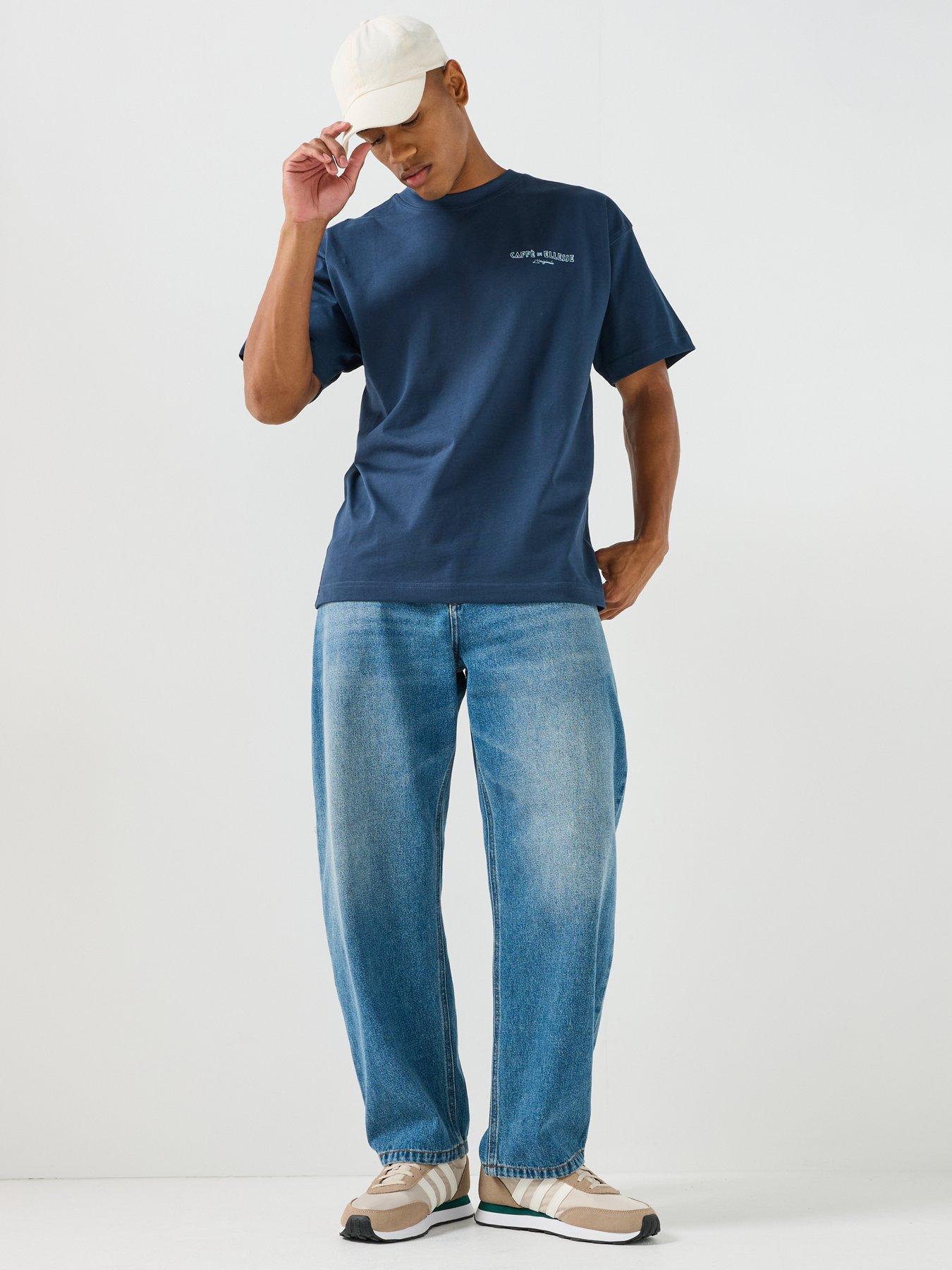 Image 3 of 5 of Ellesse Men's Deca Graphic Back Print T-Shirt - Navy
