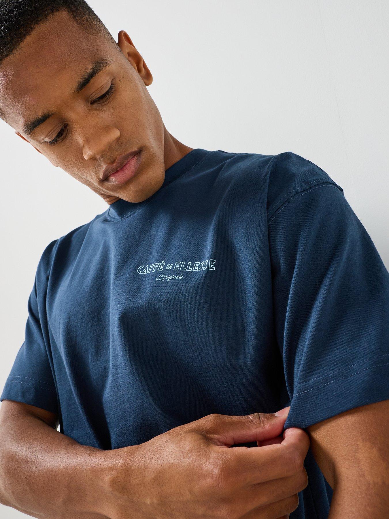 Image 4 of 5 of Ellesse Men's Deca Graphic Back Print T-Shirt - Navy